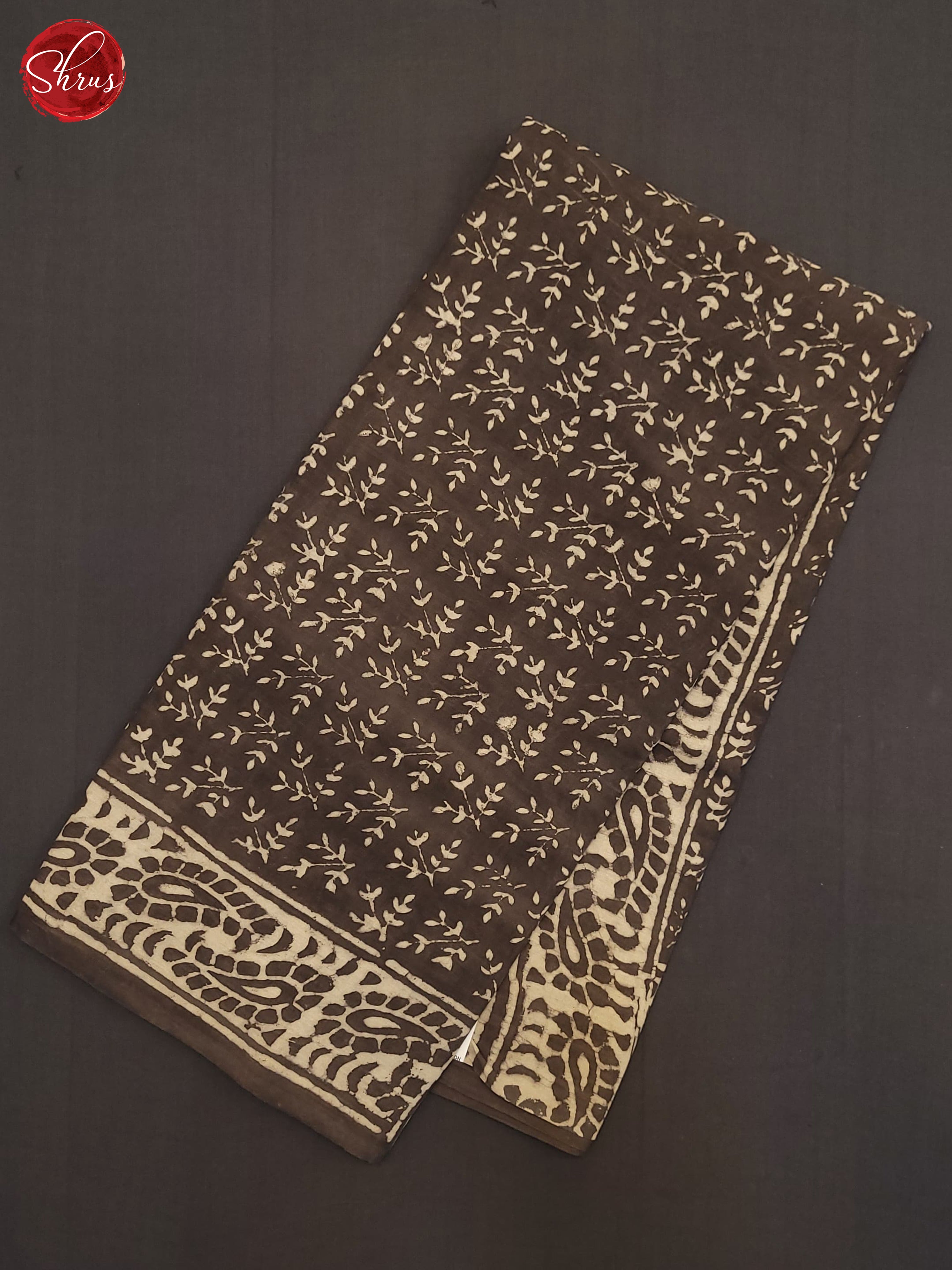 Brown(Single Tone) - Jaipur cotton Saree - Shop on ShrusEternity.com