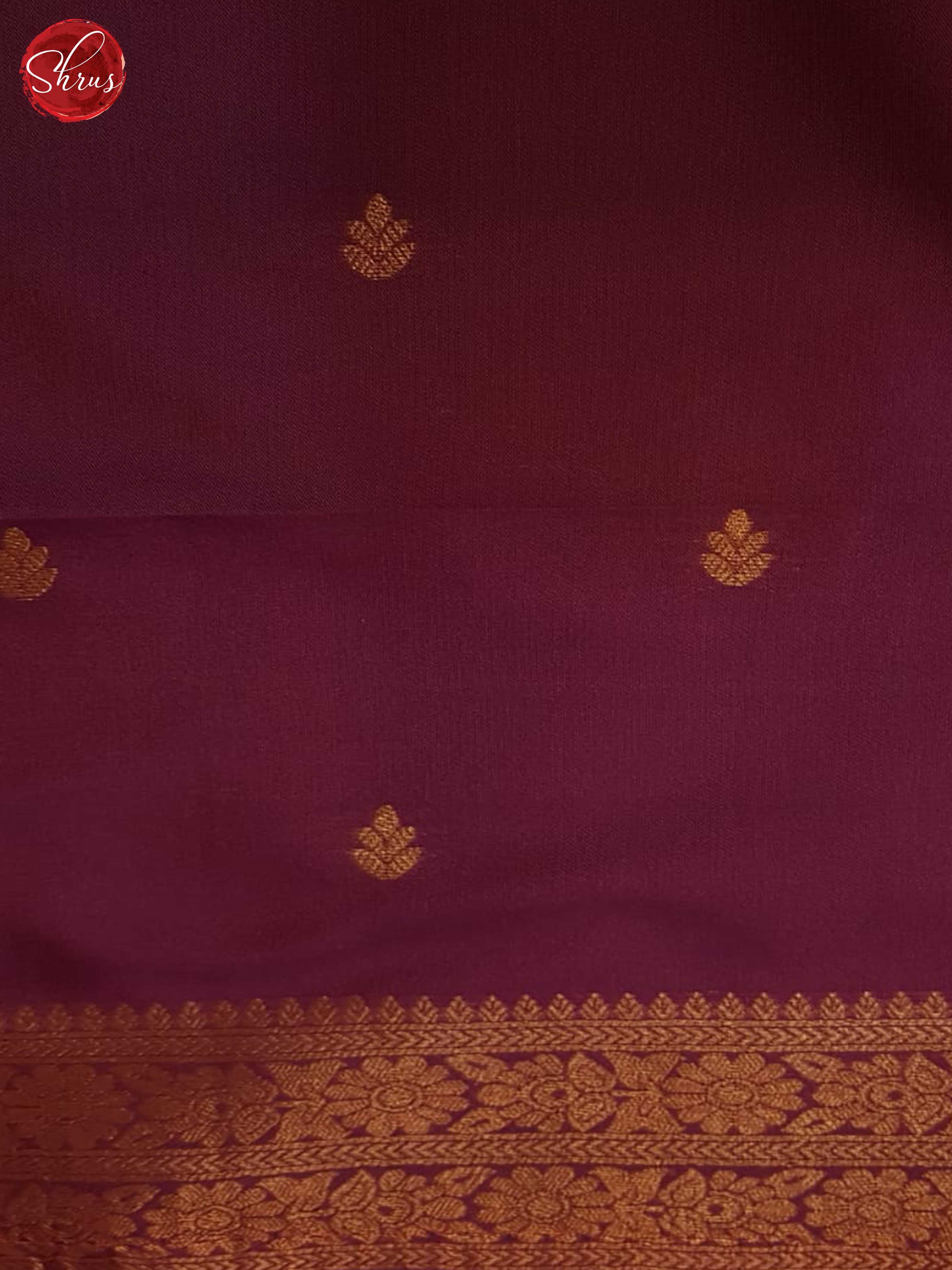 Double Shaded Greenish Grey And Wine-Semi soft silk saree - Shop on ShrusEternity.com