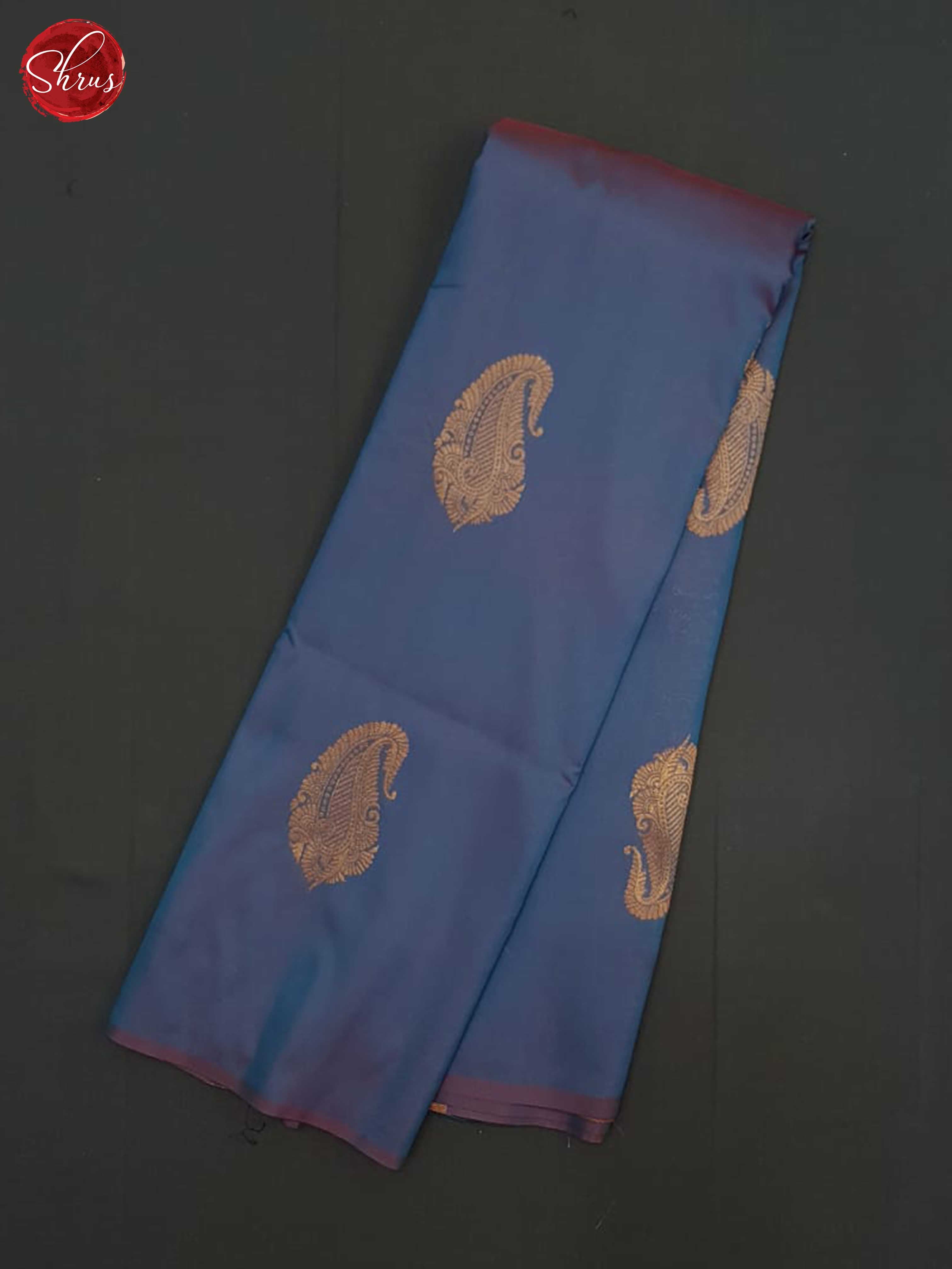 Blue And Wine-Semi soft silk saree - Shop on ShrusEternity.com