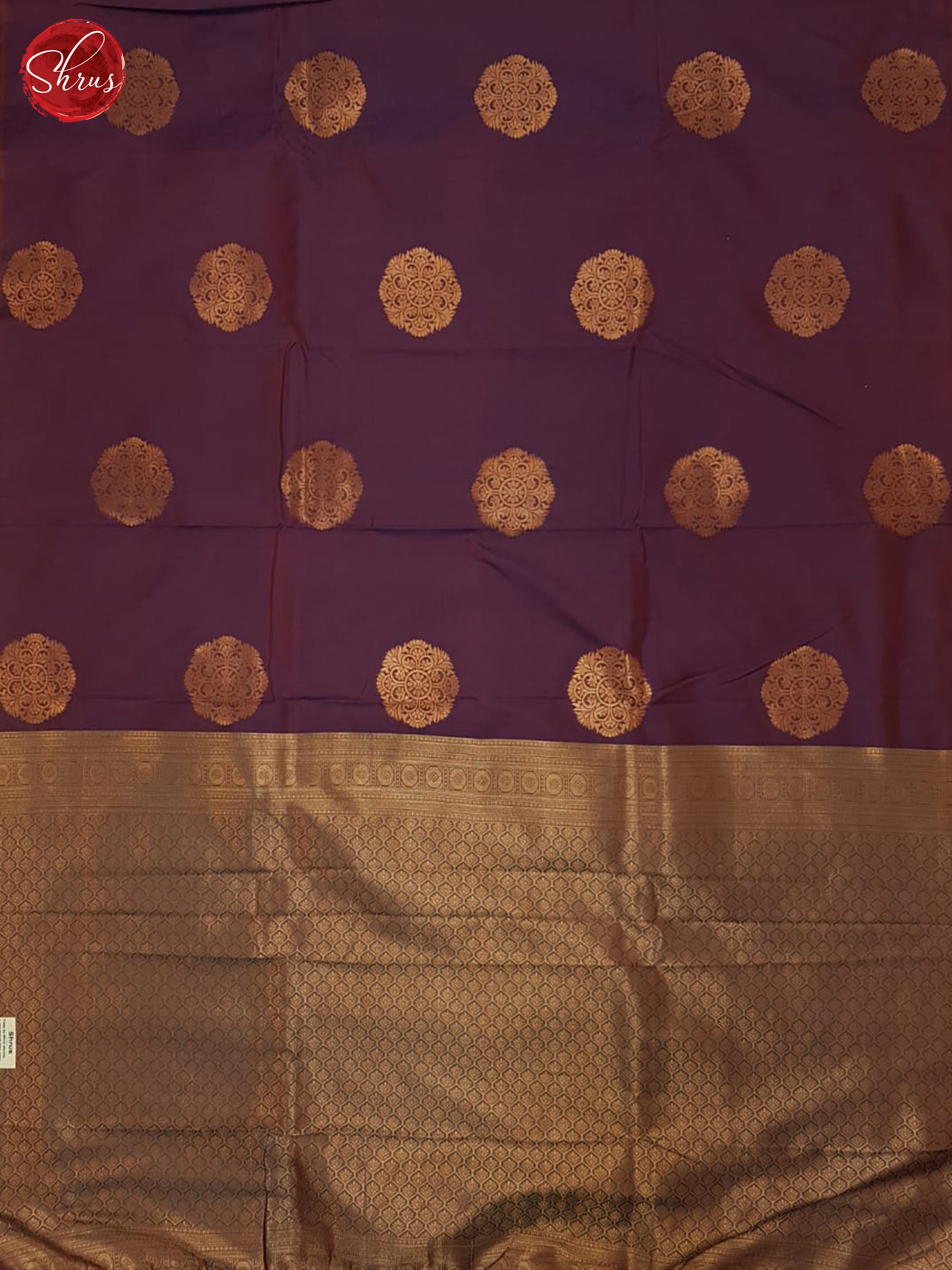 Purple & Dusty Blue - Semi soft silk Saree - Shop on ShrusEternity.com