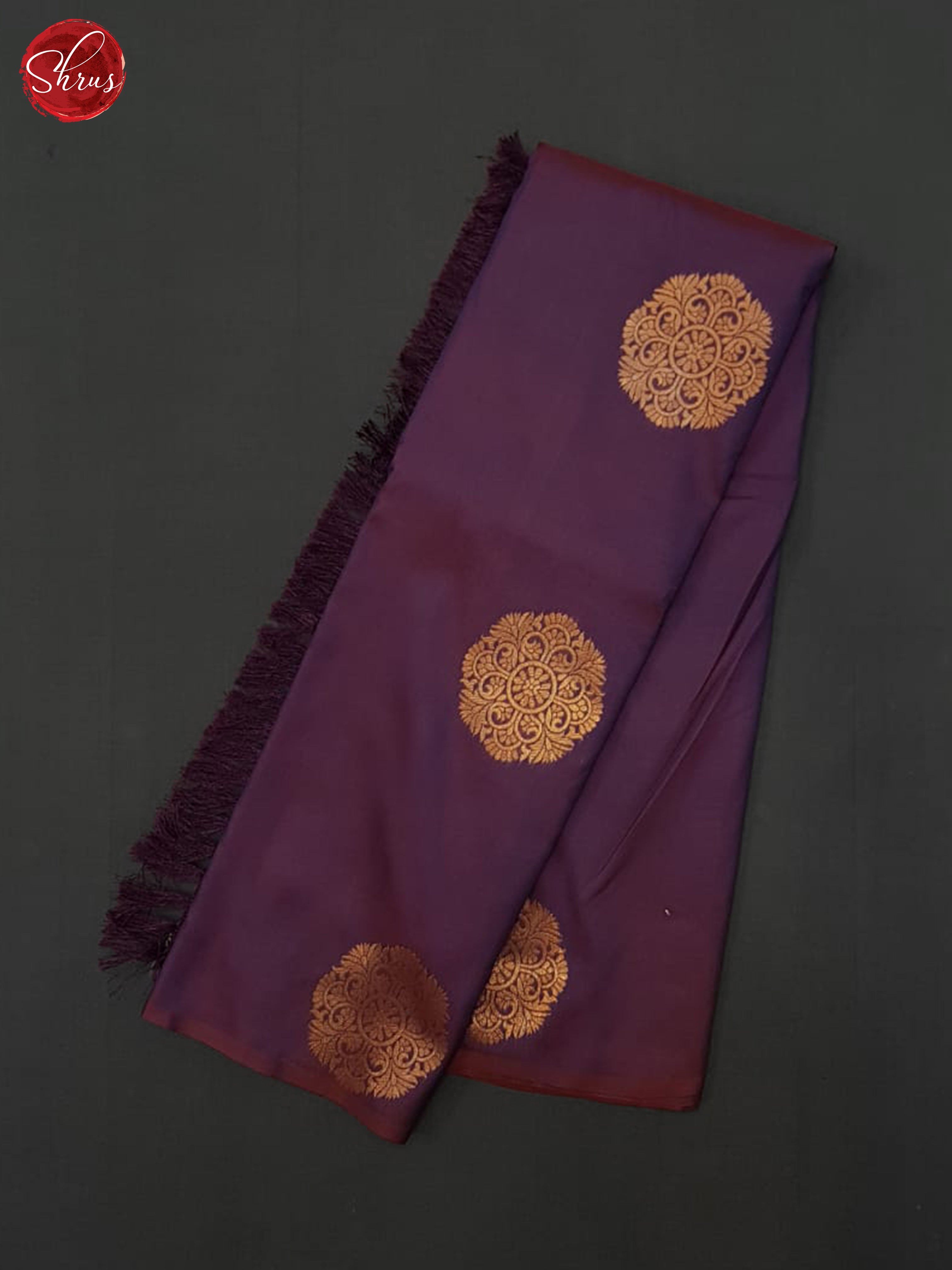 Purple & Dusty Blue - Semi soft silk Saree - Shop on ShrusEternity.com