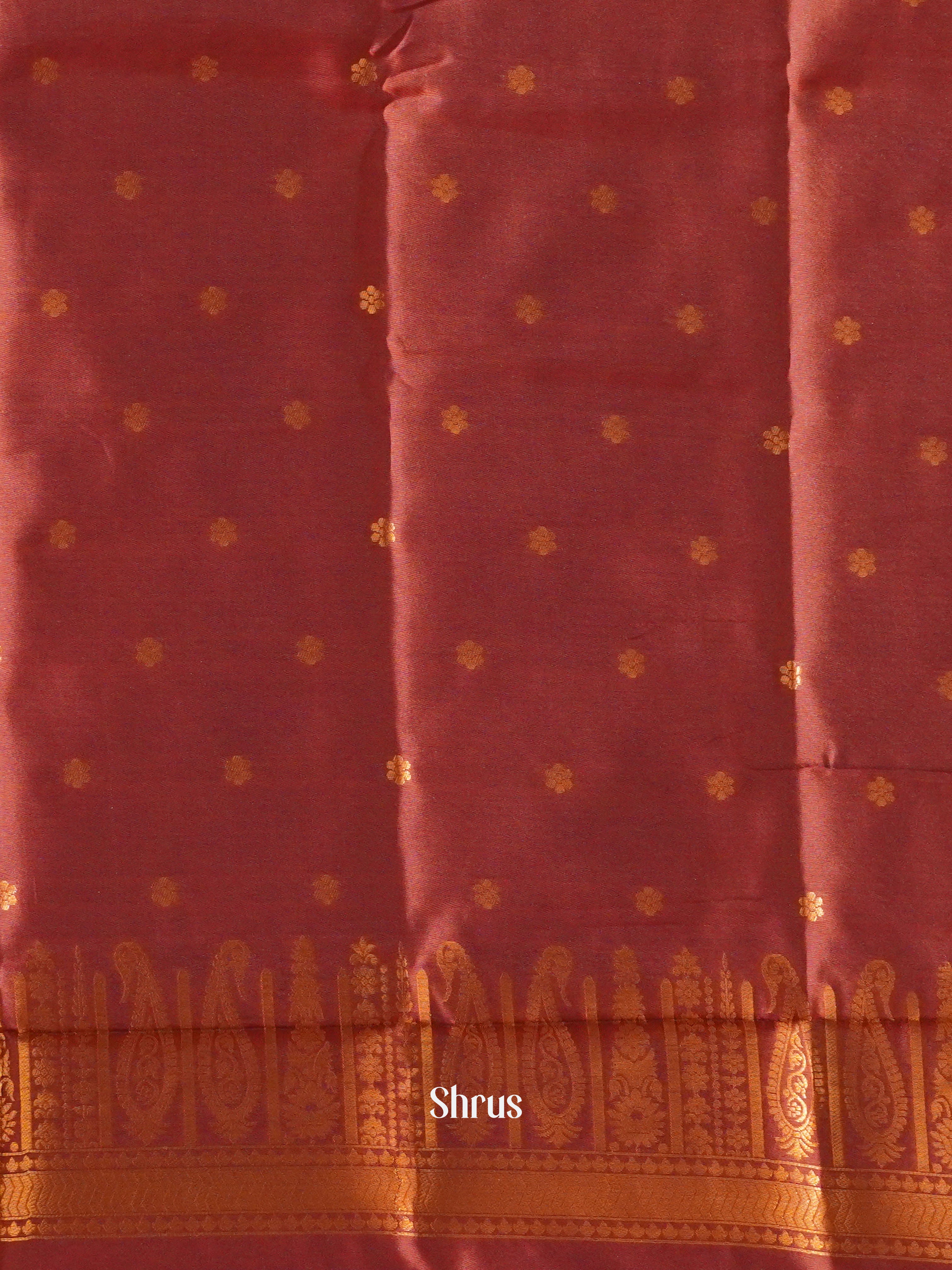 Blue And Arakku Maroon-Semi soft silk saree