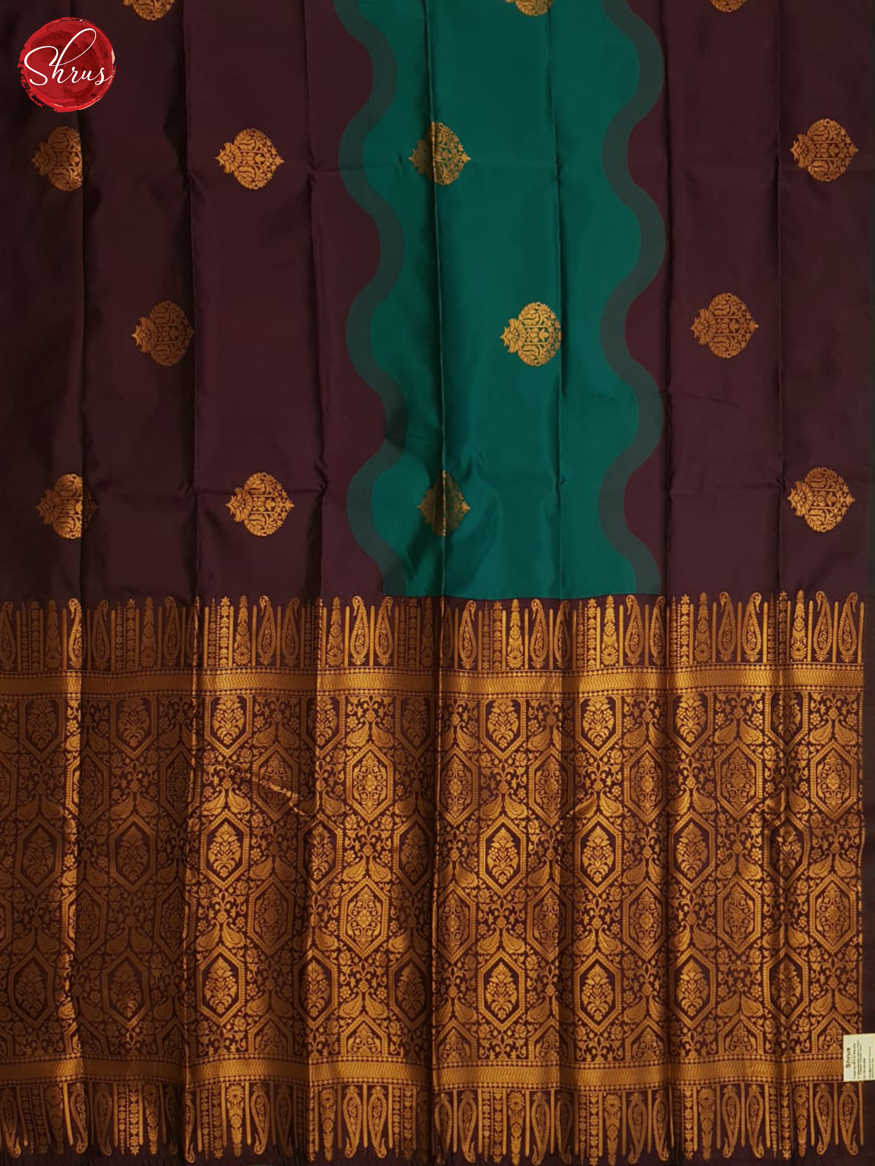 Peacock Neck And Wine- Semi Soft Silk saree - Shop on ShrusEternity.com