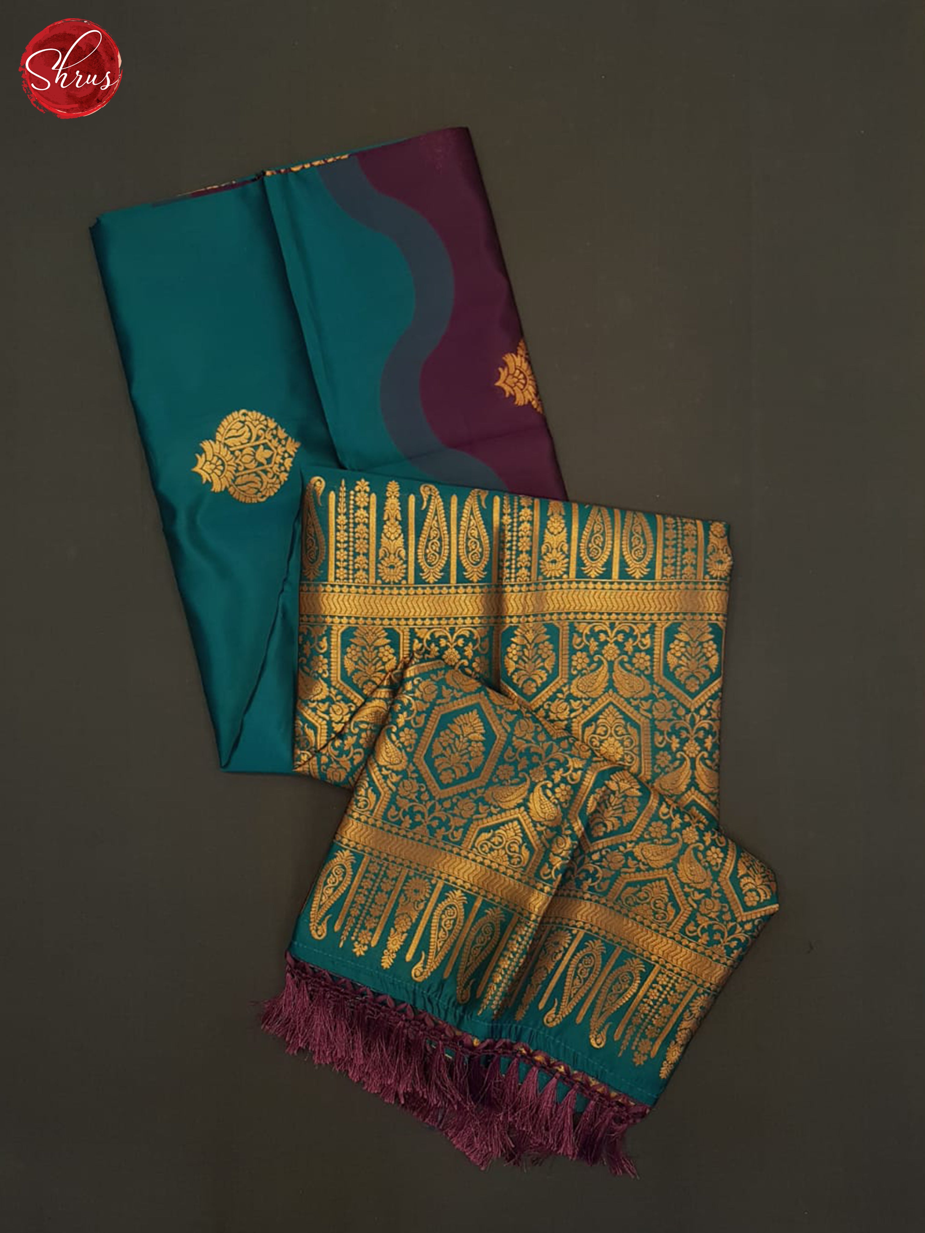 Wine And Green-Semi soft silk saree - Shop on ShrusEternity.com