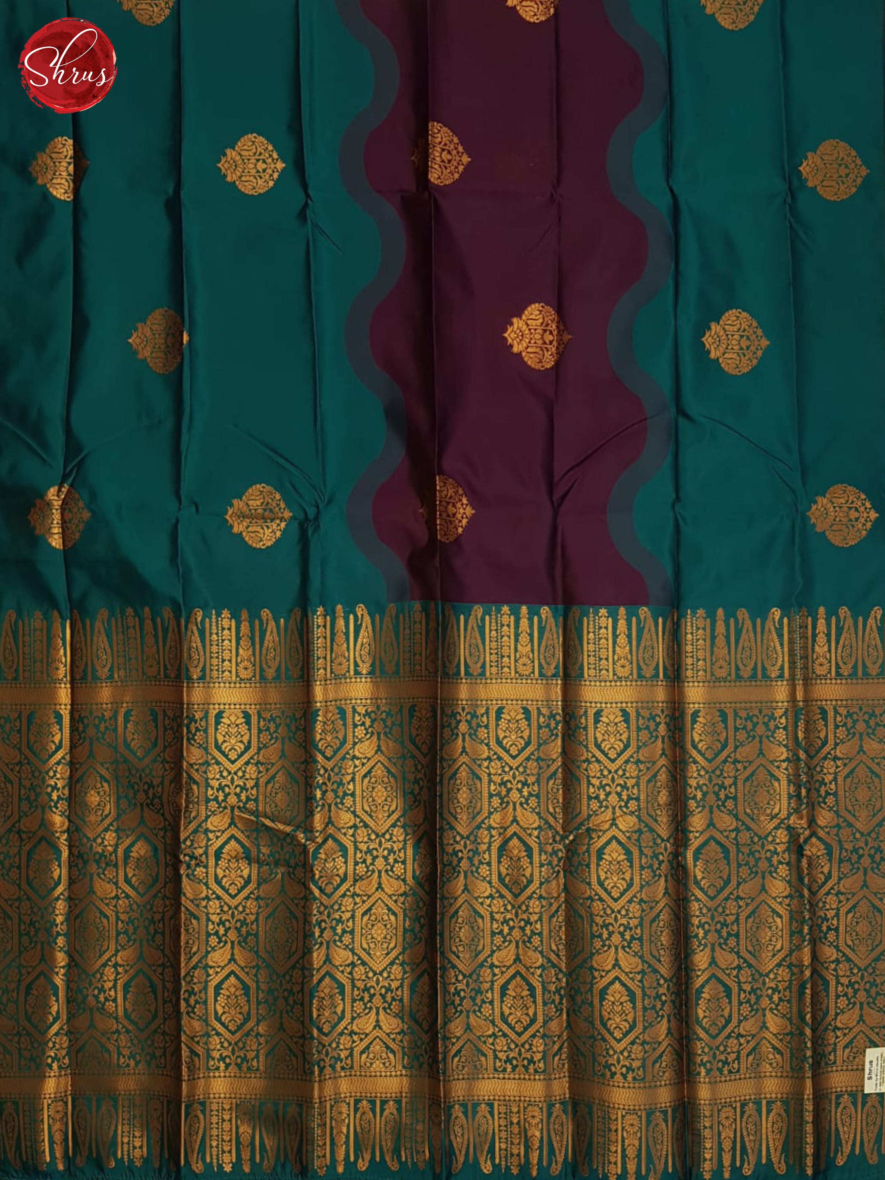 Wine And Green-Semi soft silk saree - Shop on ShrusEternity.com