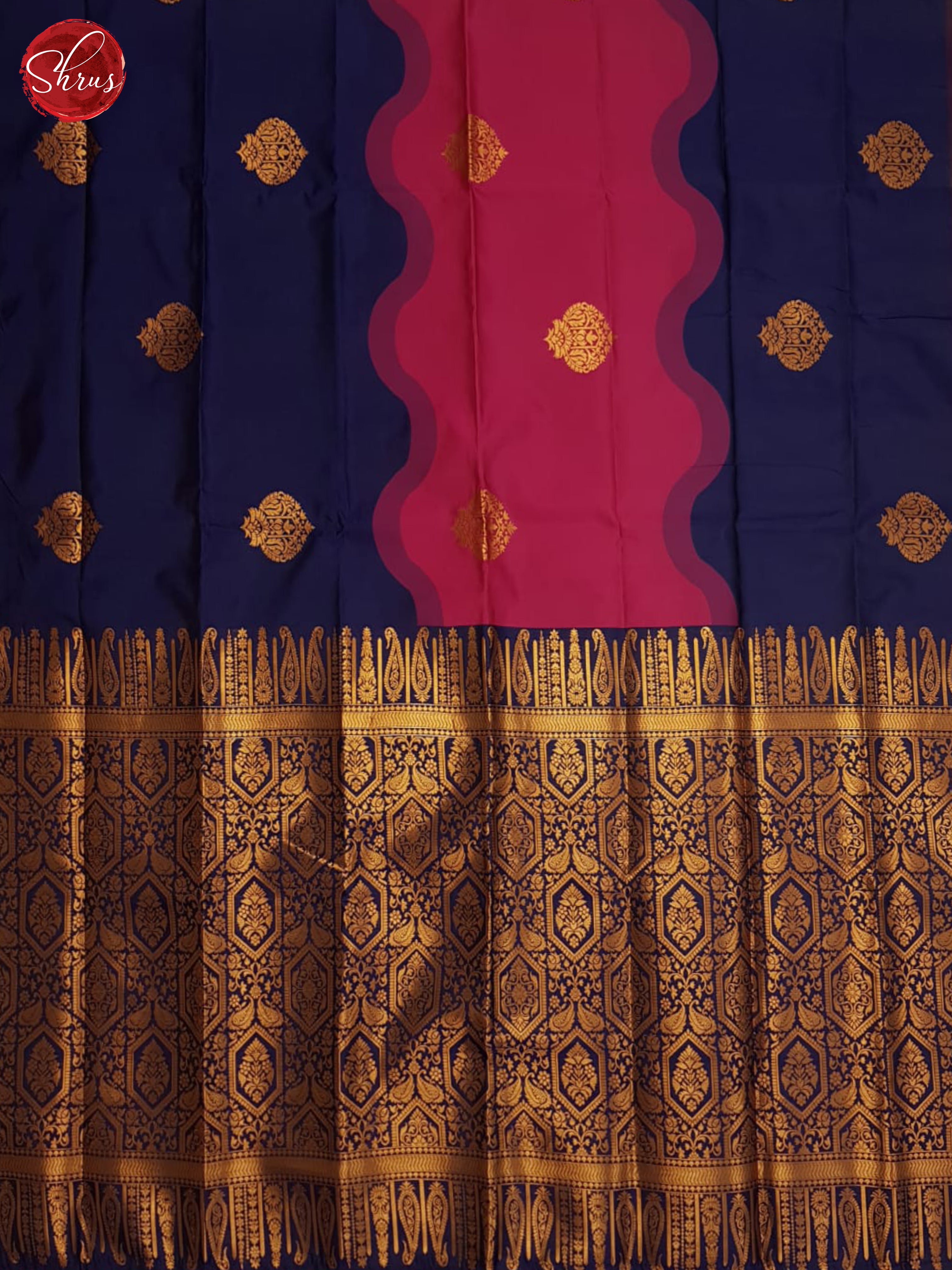 Blue And Pink- Semi Soft silk saree - Shop on ShrusEternity.com