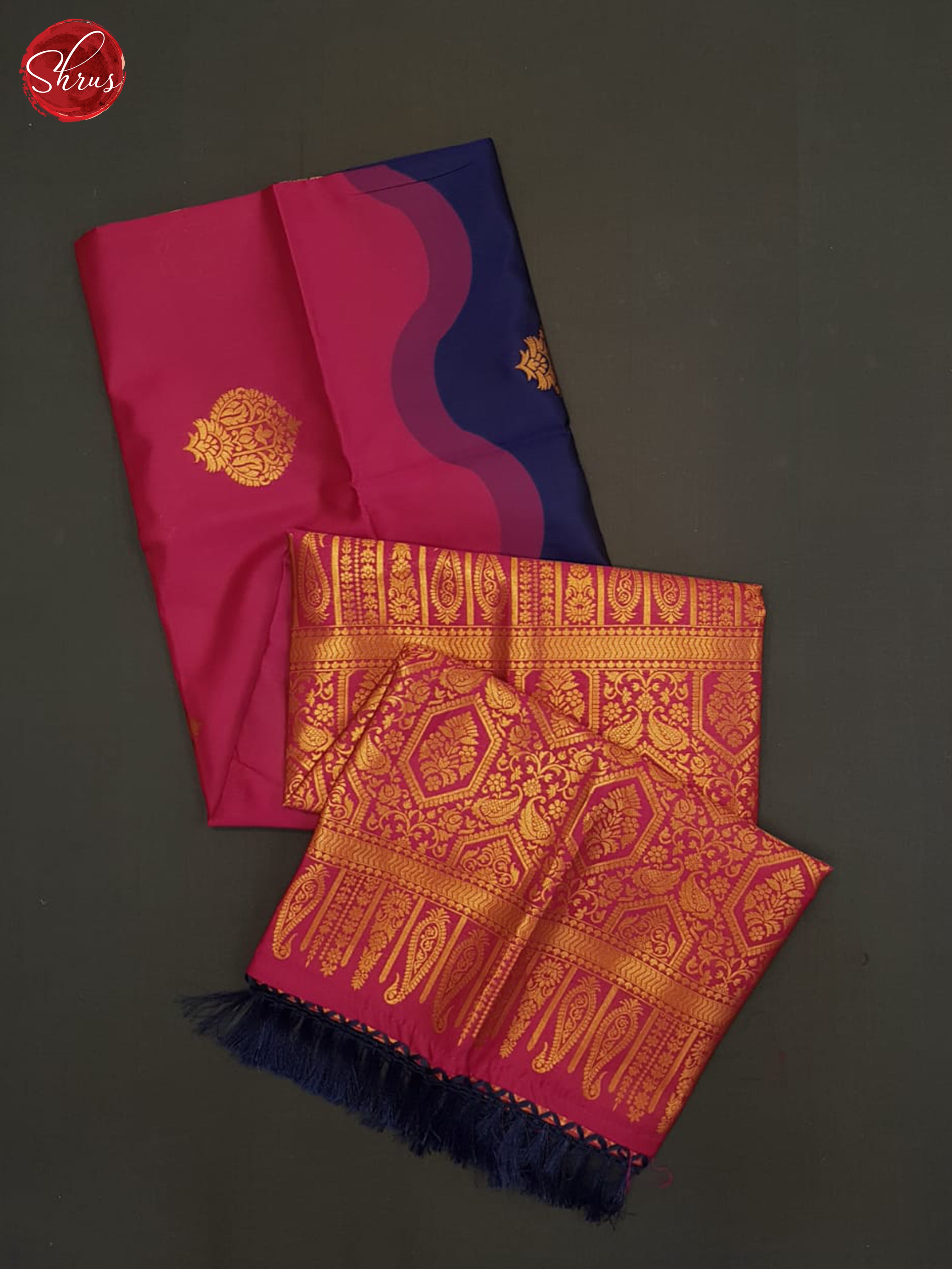 Pink And Blue- Semi soft Silk saree - Shop on ShrusEternity.com