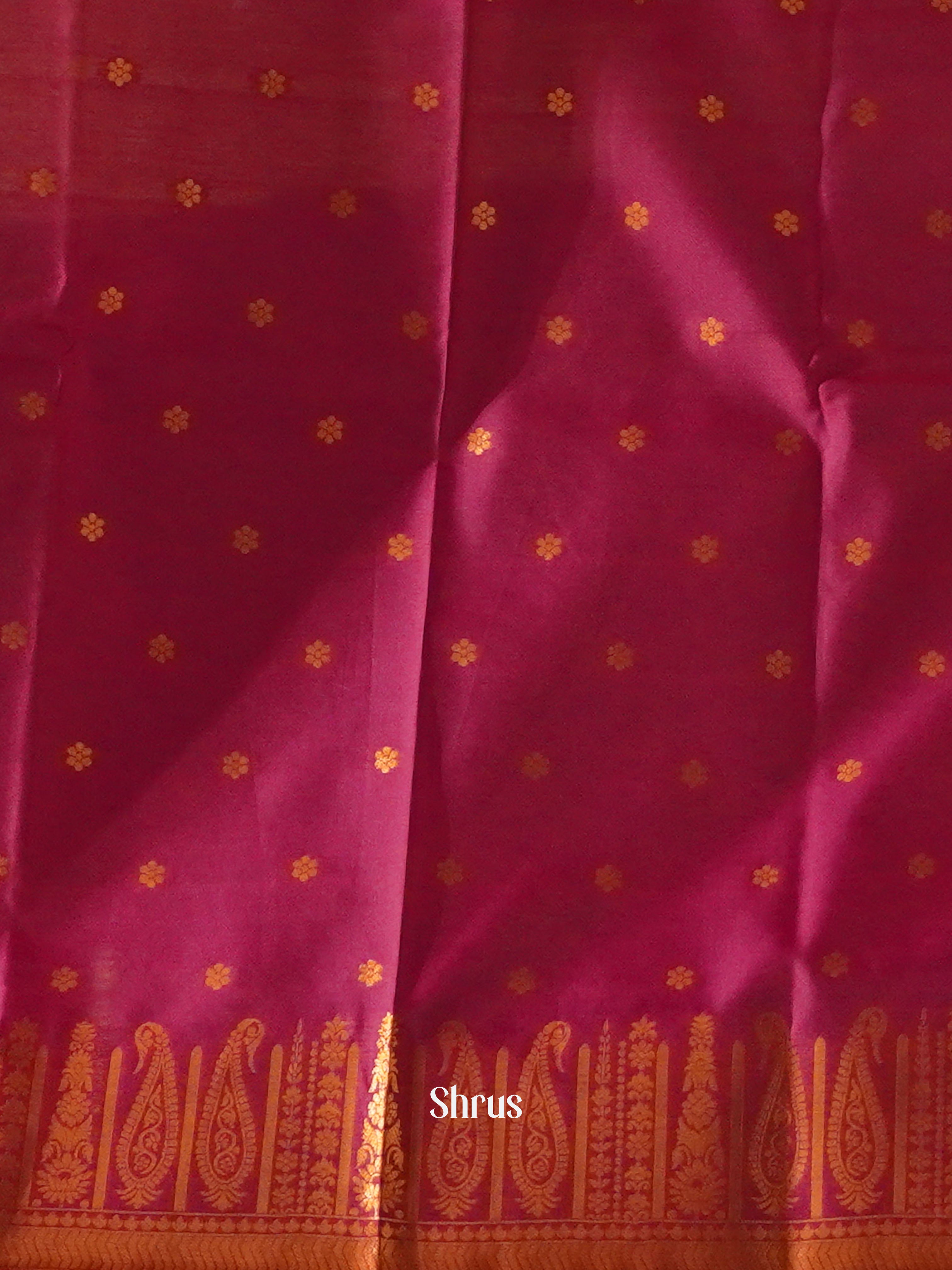 Pink And Blue- Semi soft Silk saree