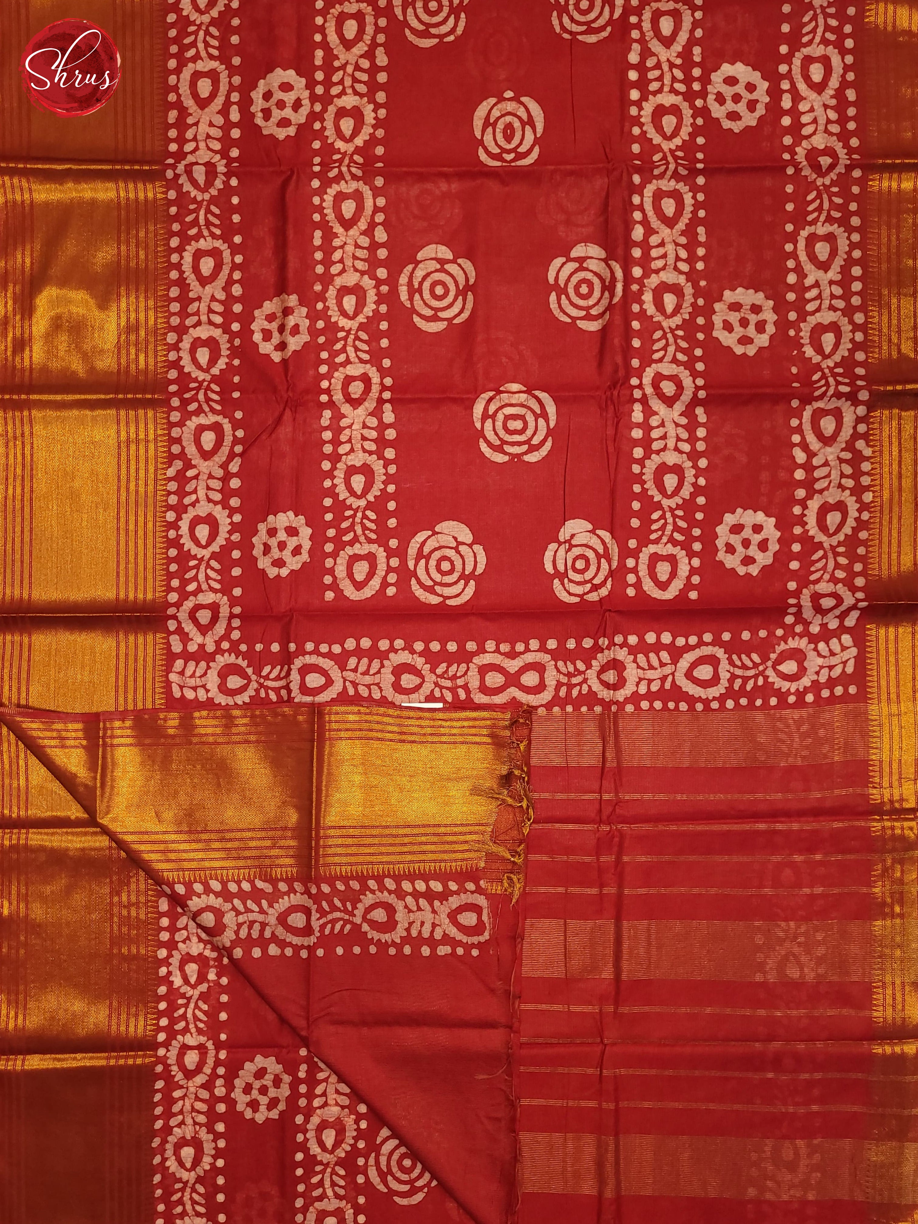 Red(Single Tone) - Bhatik Saree - Shop on ShrusEternity.com