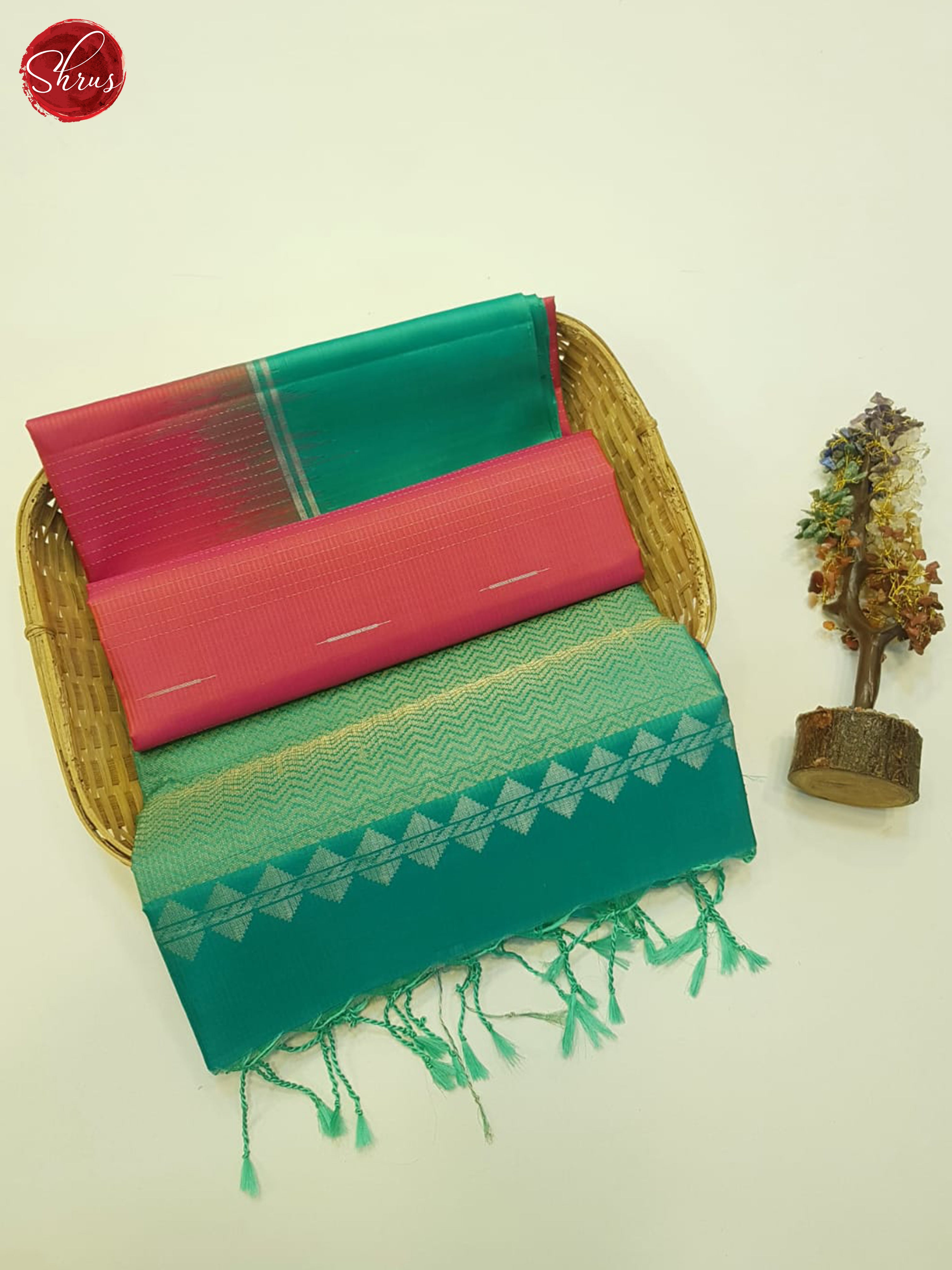 Pink & Green- Soft silk Saree - Shop on ShrusEternity.com