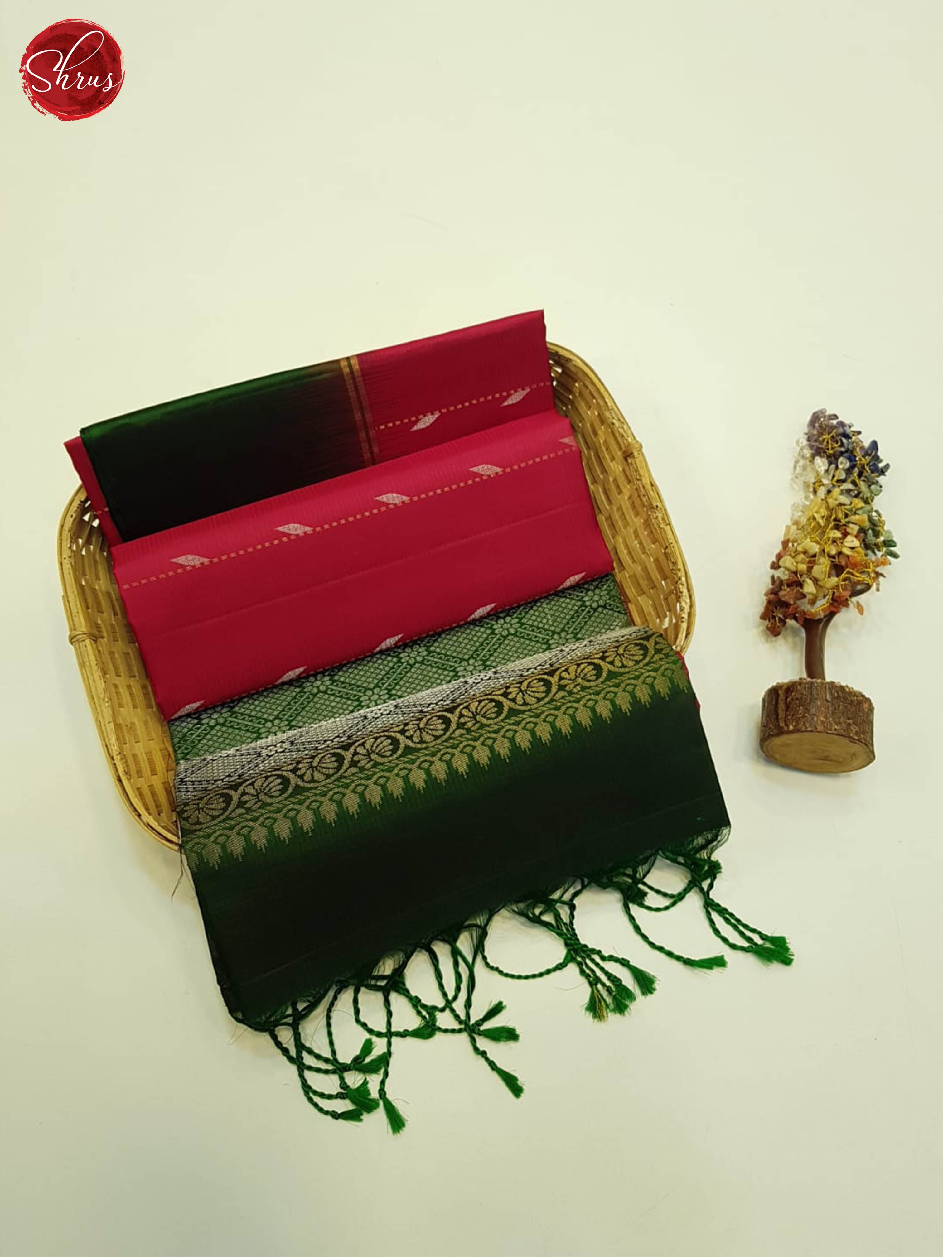 Red And Green-Soft silk saree - Shop on ShrusEternity.com