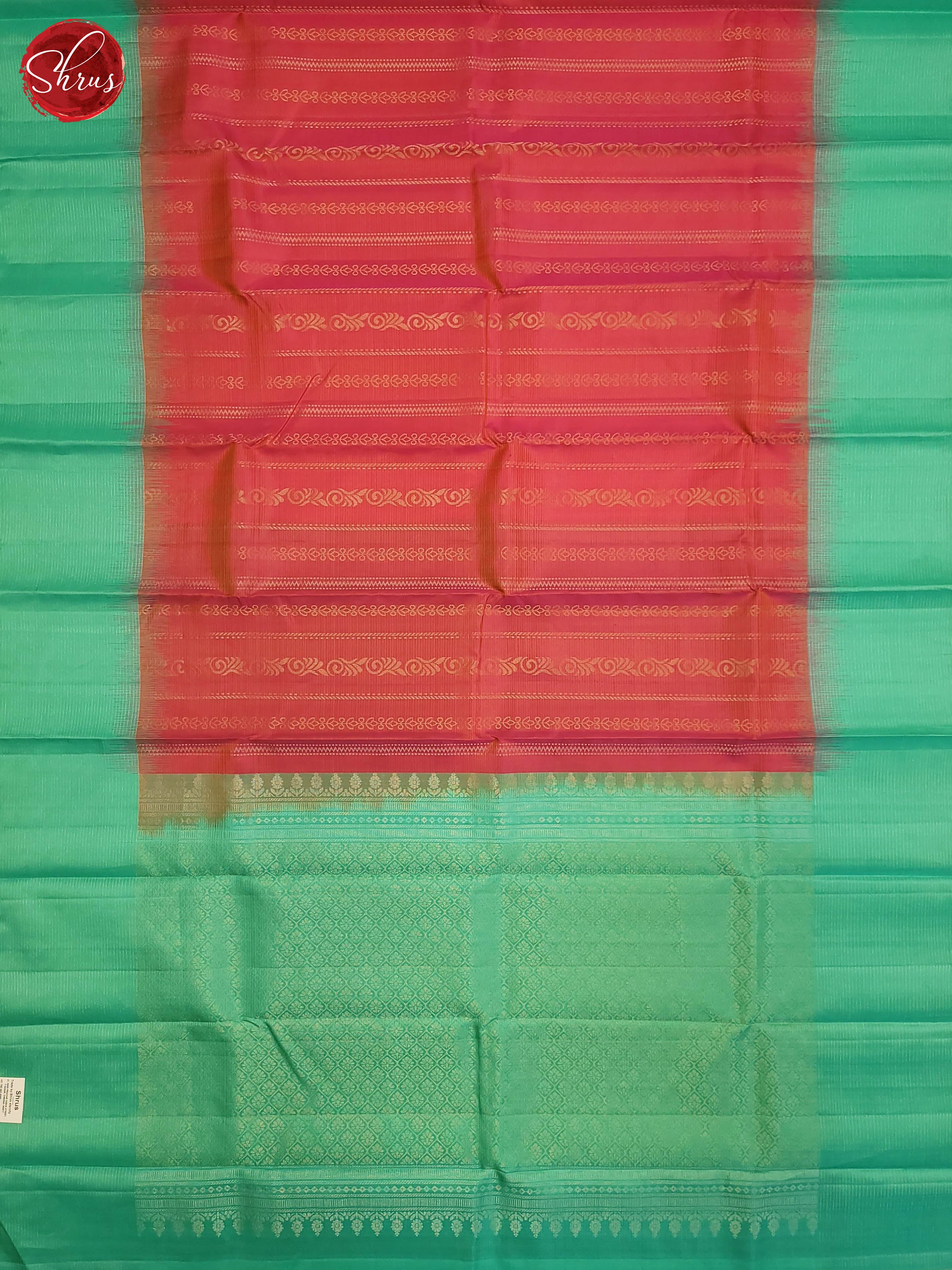 Pink and Teal Blue-Soft Silk saree - Shop on ShrusEternity.com