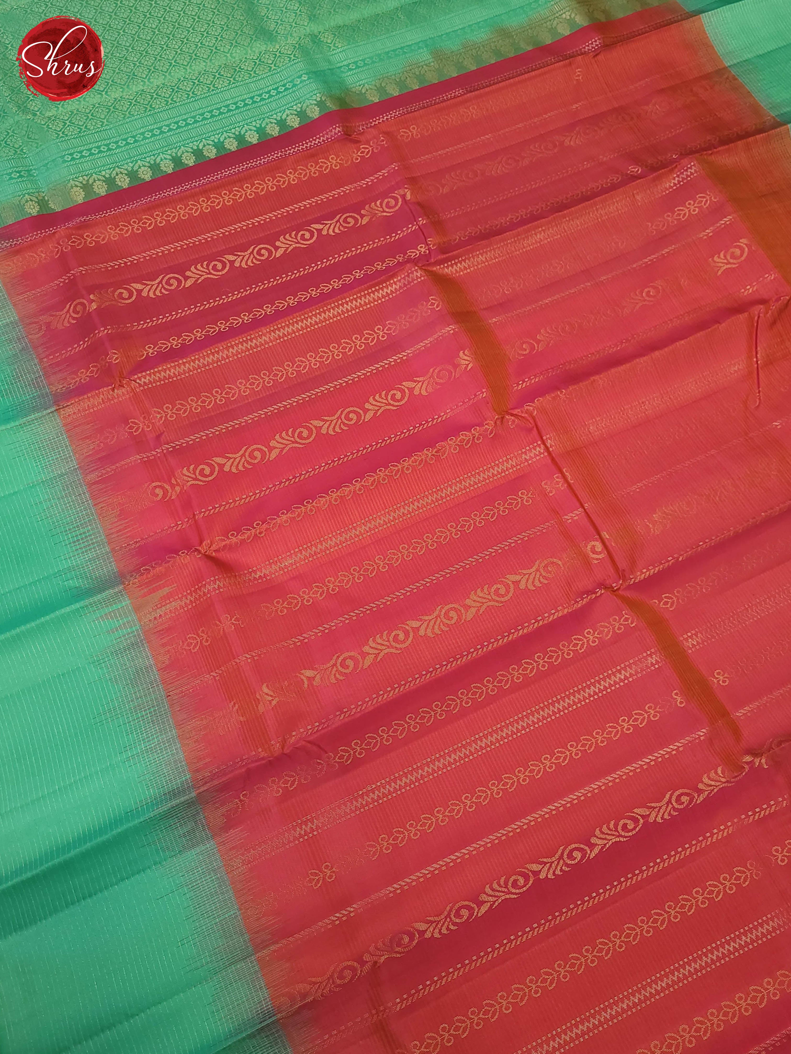 Pink and Teal Blue-Soft Silk saree - Shop on ShrusEternity.com