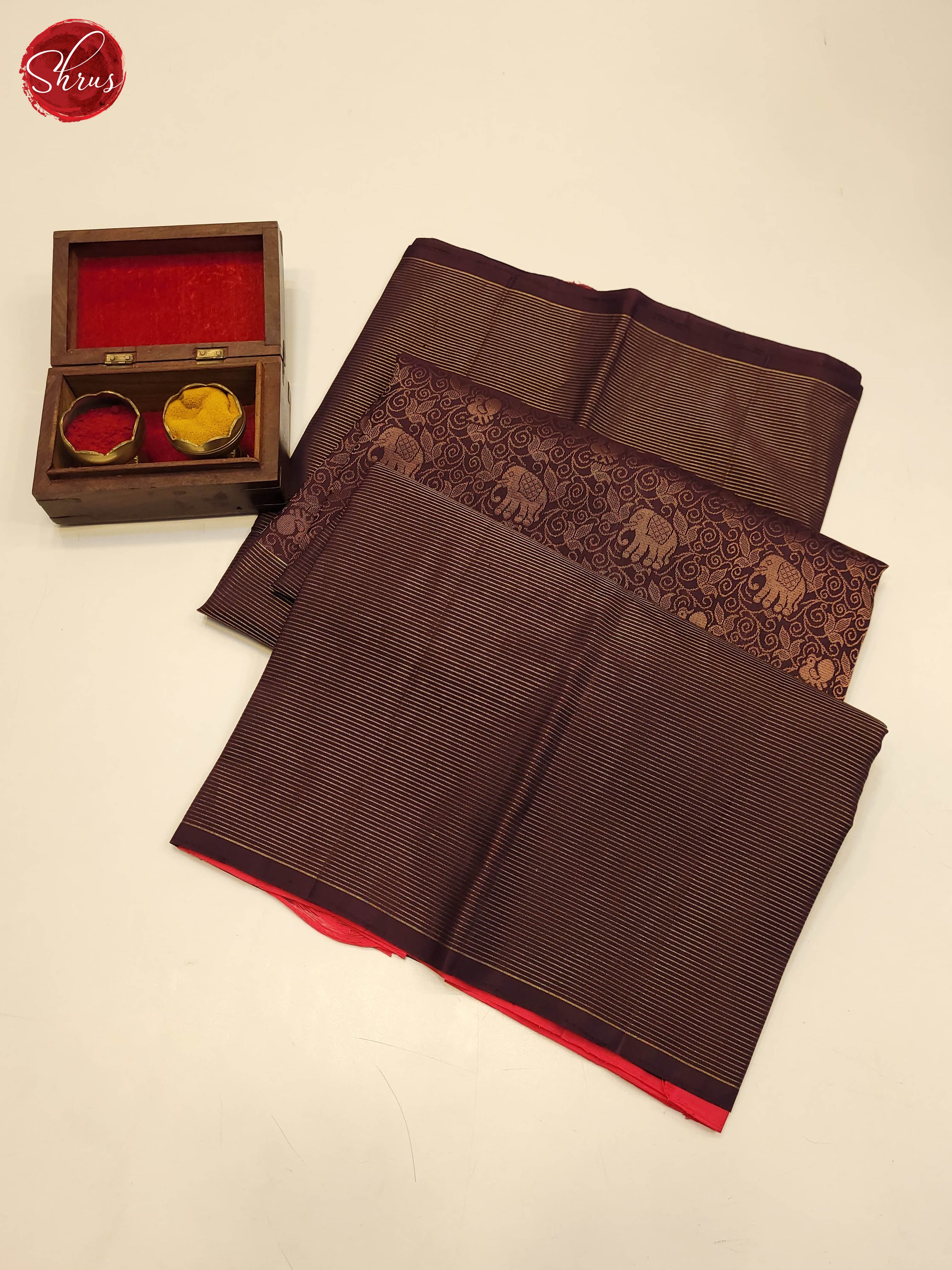 Brown and pink-Soft silk saree - Shop on ShrusEternity.com