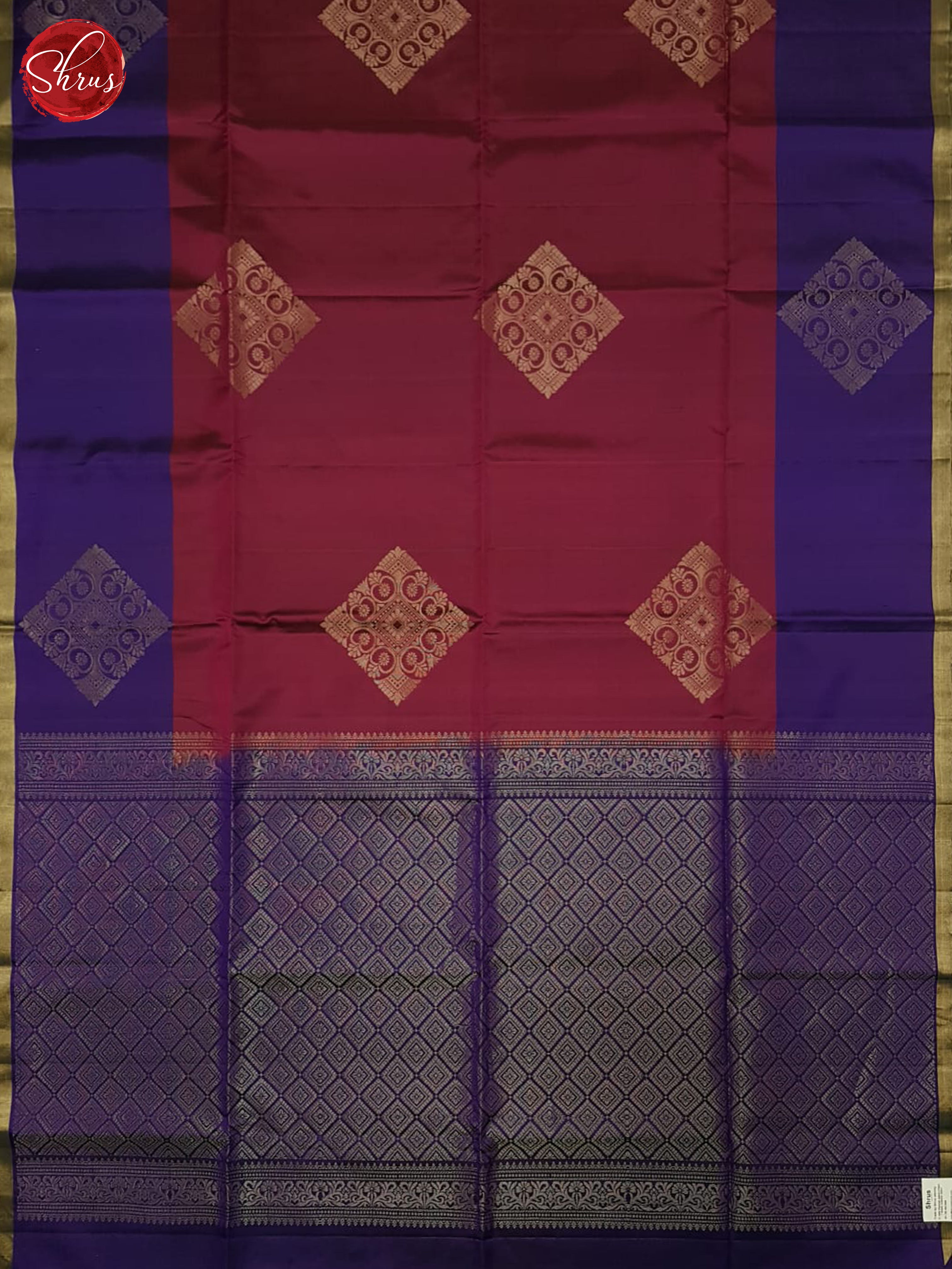 Majenta Pink & Egg Plant  - Soft silk Saree - Shop on ShrusEternity.com