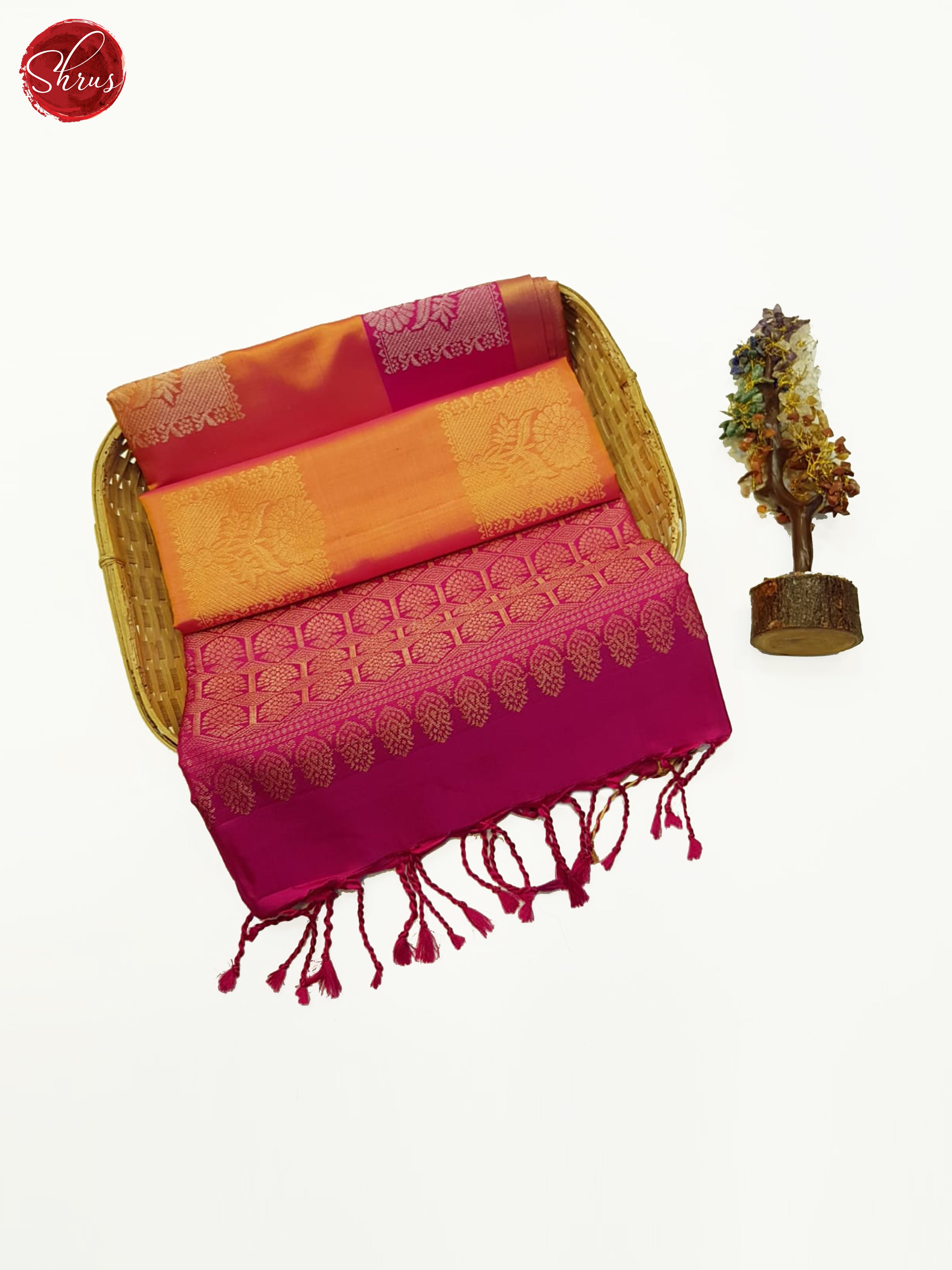 Orange & Pink - Soft silk Saree - Shop on ShrusEternity.com