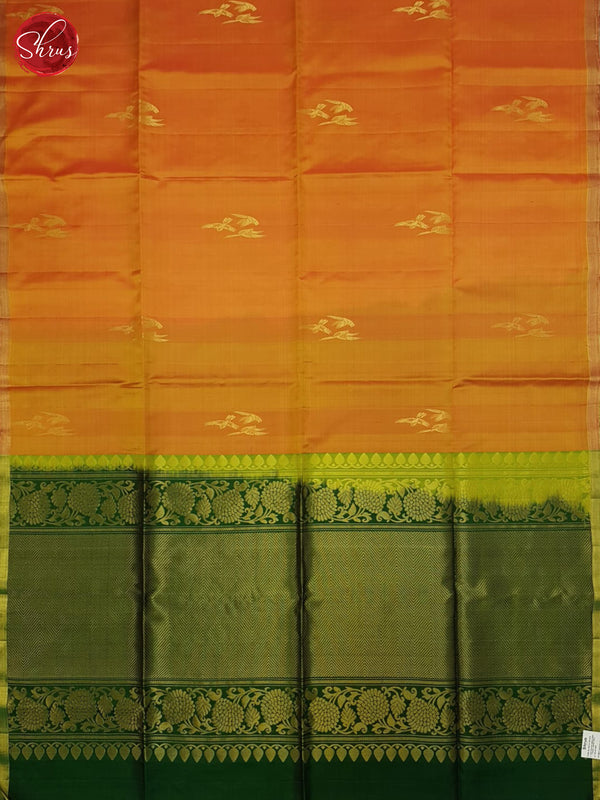 Orange & Green- Soft silk Saree - Shop on ShrusEternity.com