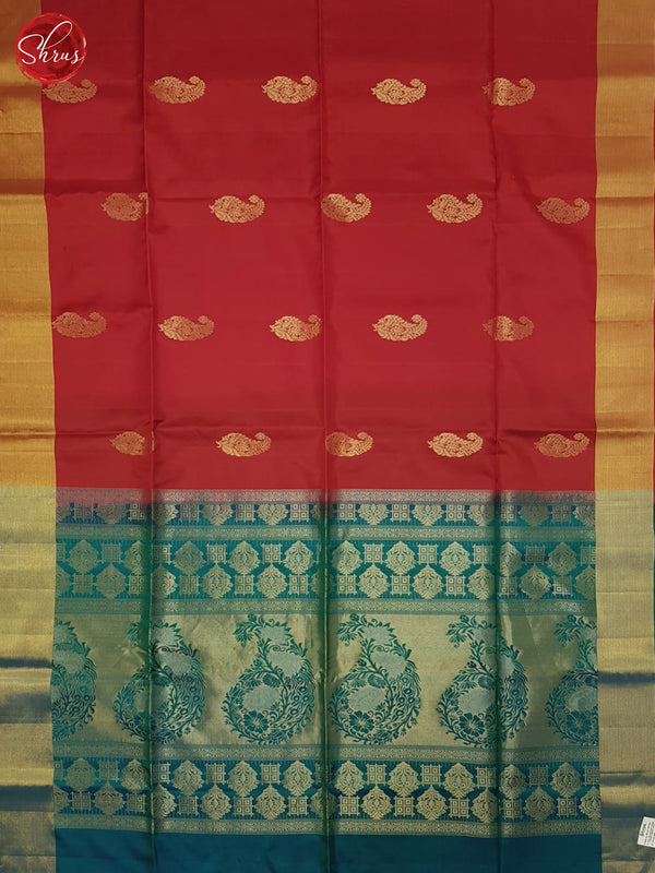 Red & Blue- Soft silk Saree - Shop on ShrusEternity.com