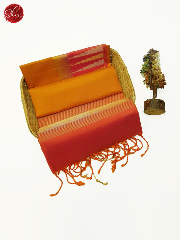 Honey & Orange- Soft silk Saree - Shop on ShrusEternity.com