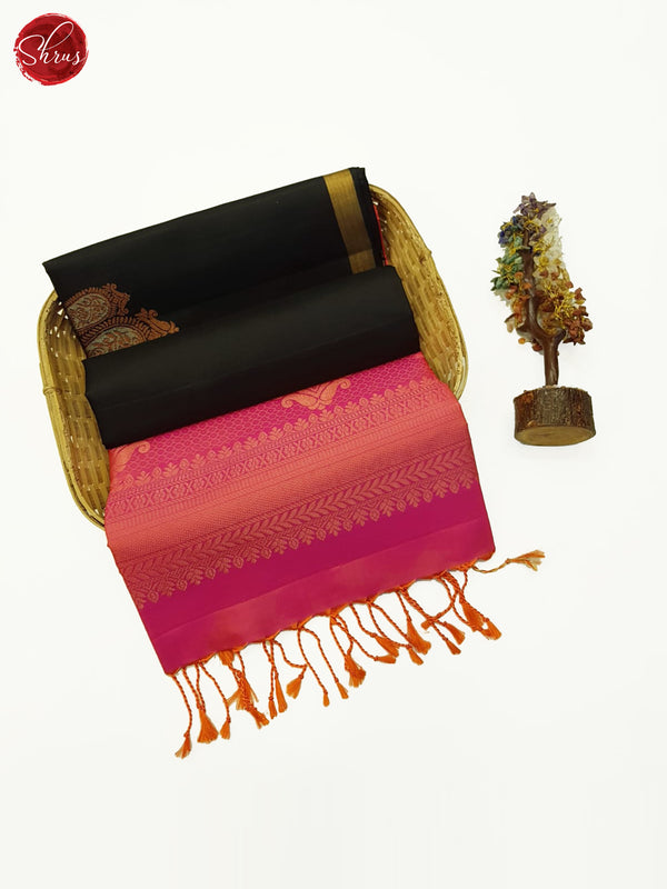 Black & Pink - Soft silk Saree - Shop on ShrusEternity.com