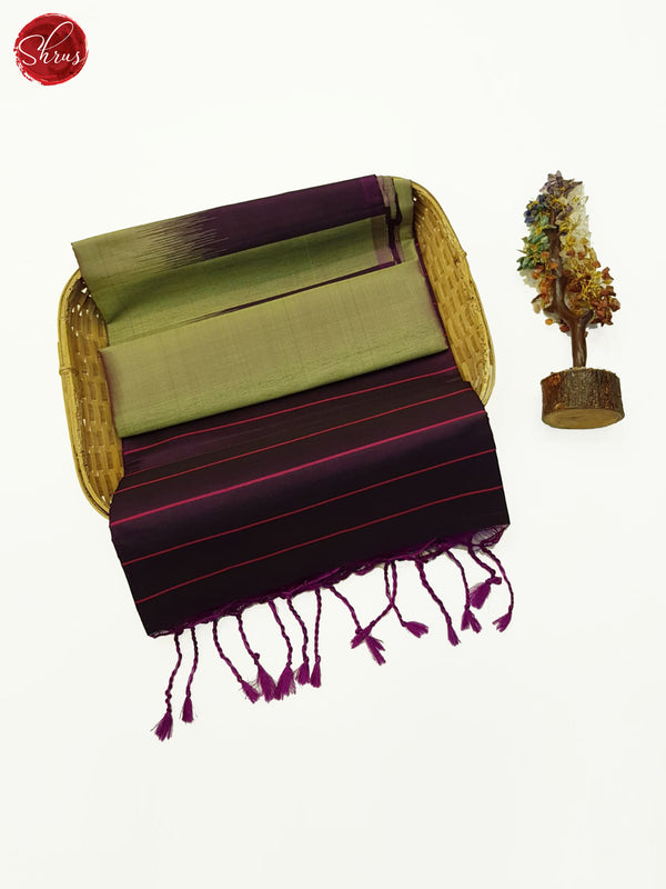 Elachi Green & Purple- Soft silk Saree - Shop on ShrusEternity.com