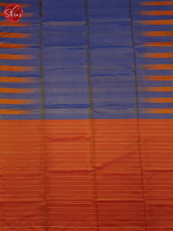 Blue & Orange- Soft silk Saree - Shop on ShrusEternity.com