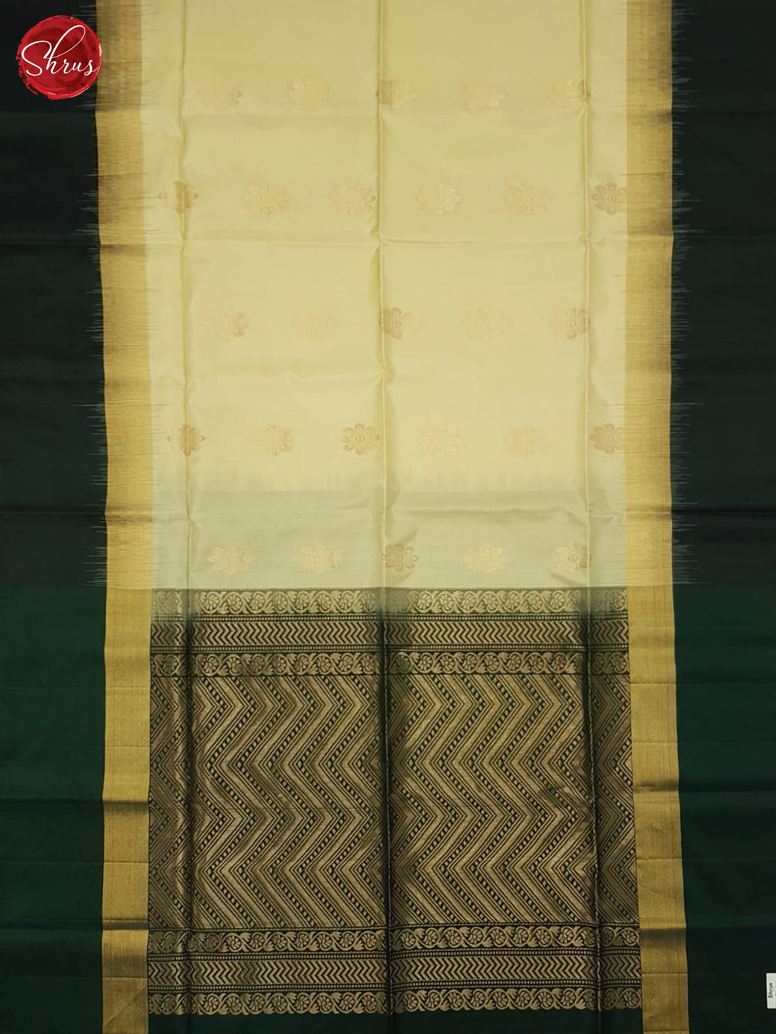 Cream And Green-Soft Silk Saree - Shop on ShrusEternity.com