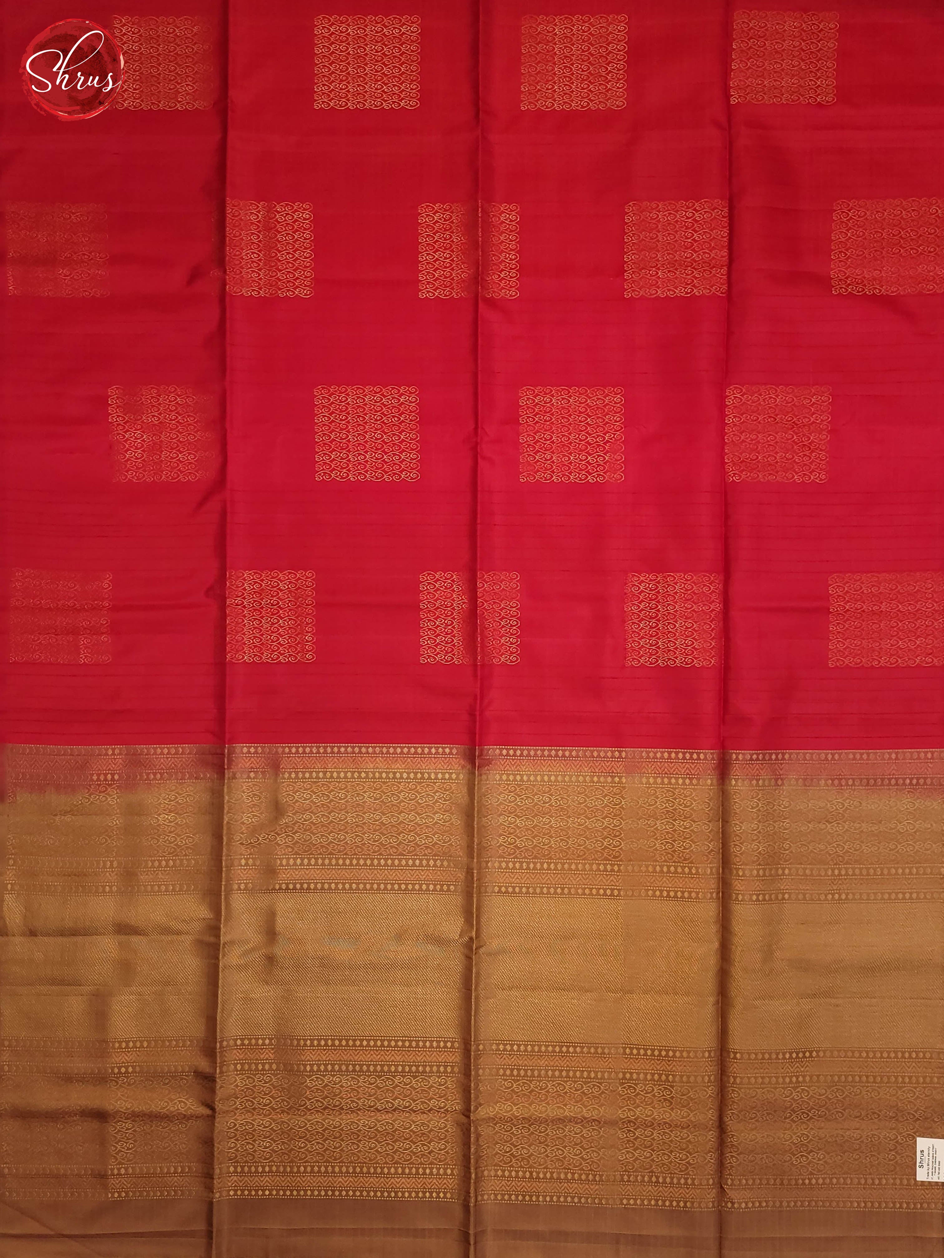 Red and beige-Soft Silk saree - Shop on ShrusEternity.com