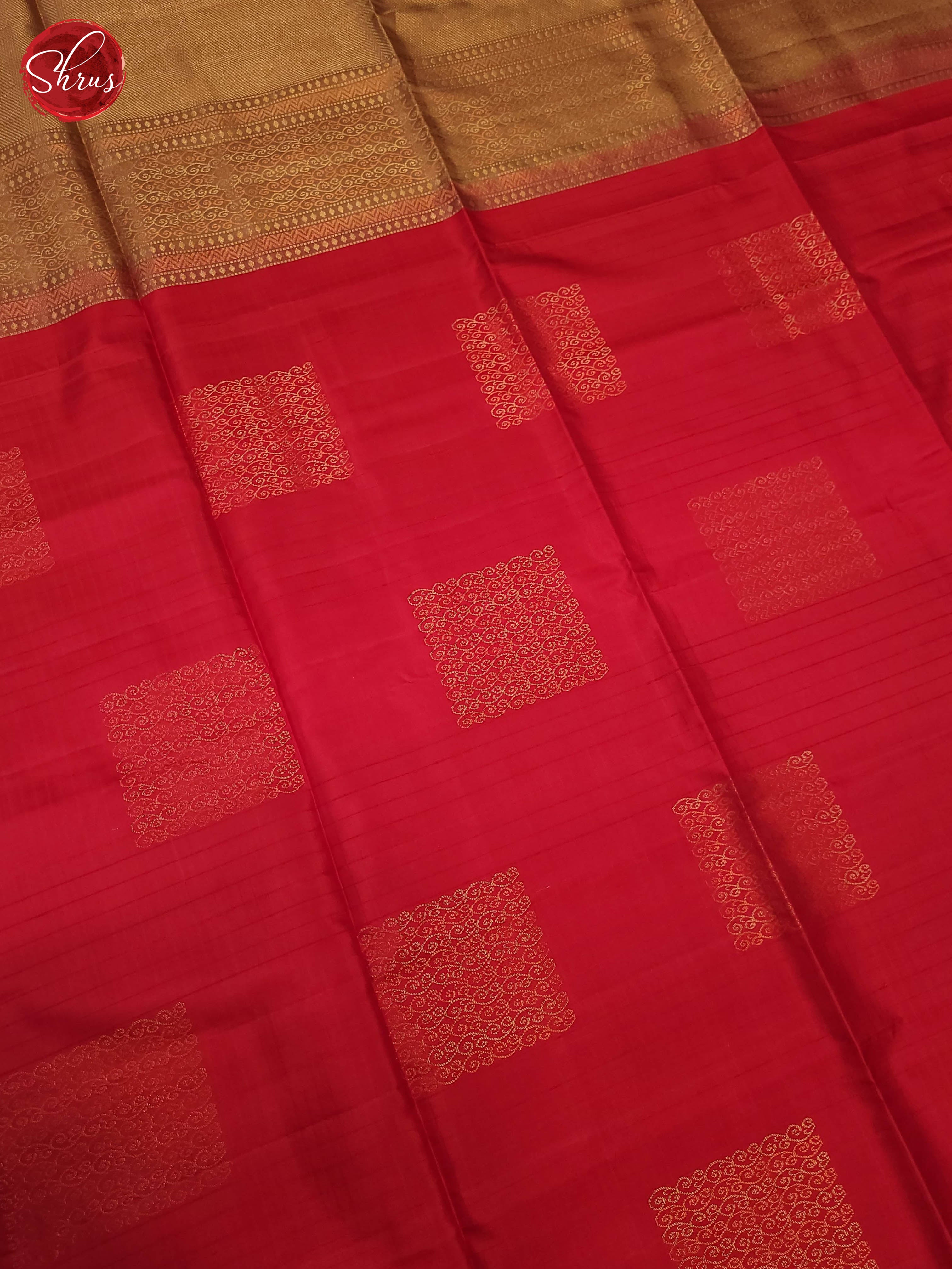 Red and beige-Soft Silk saree - Shop on ShrusEternity.com