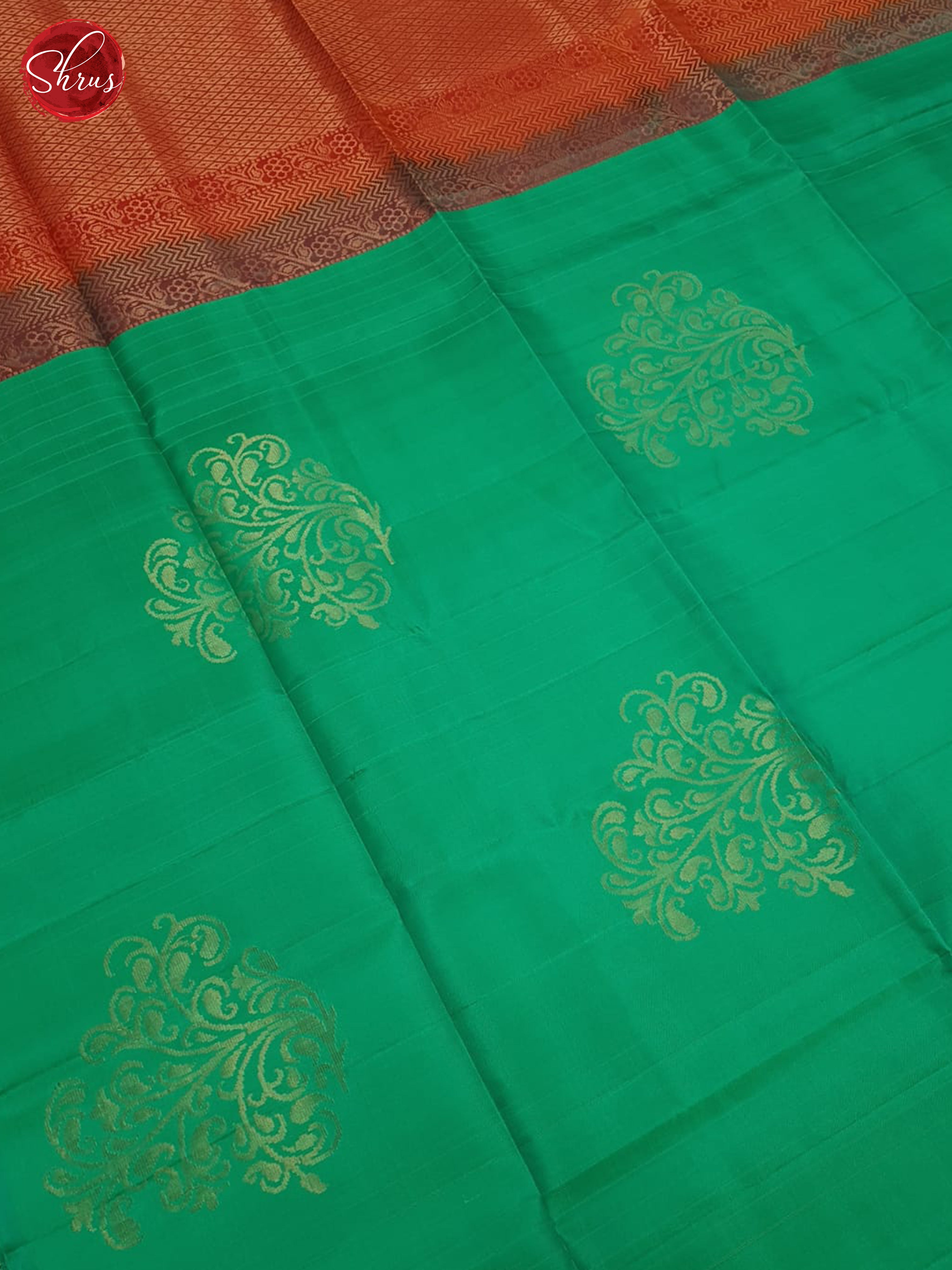 Green & Orange - Soft silk Saree - Shop on ShrusEternity.com