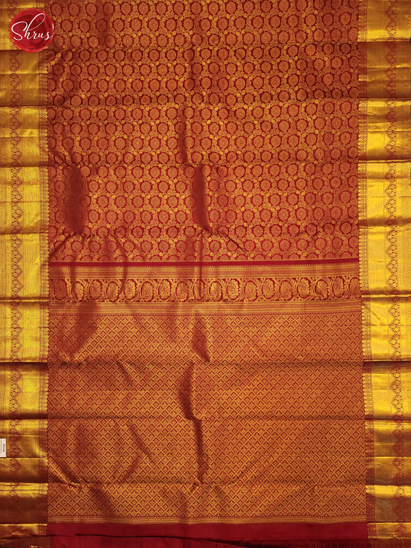 Red(Single Tone)- Kanchipuram silk Saree - Shop on ShrusEternity.com