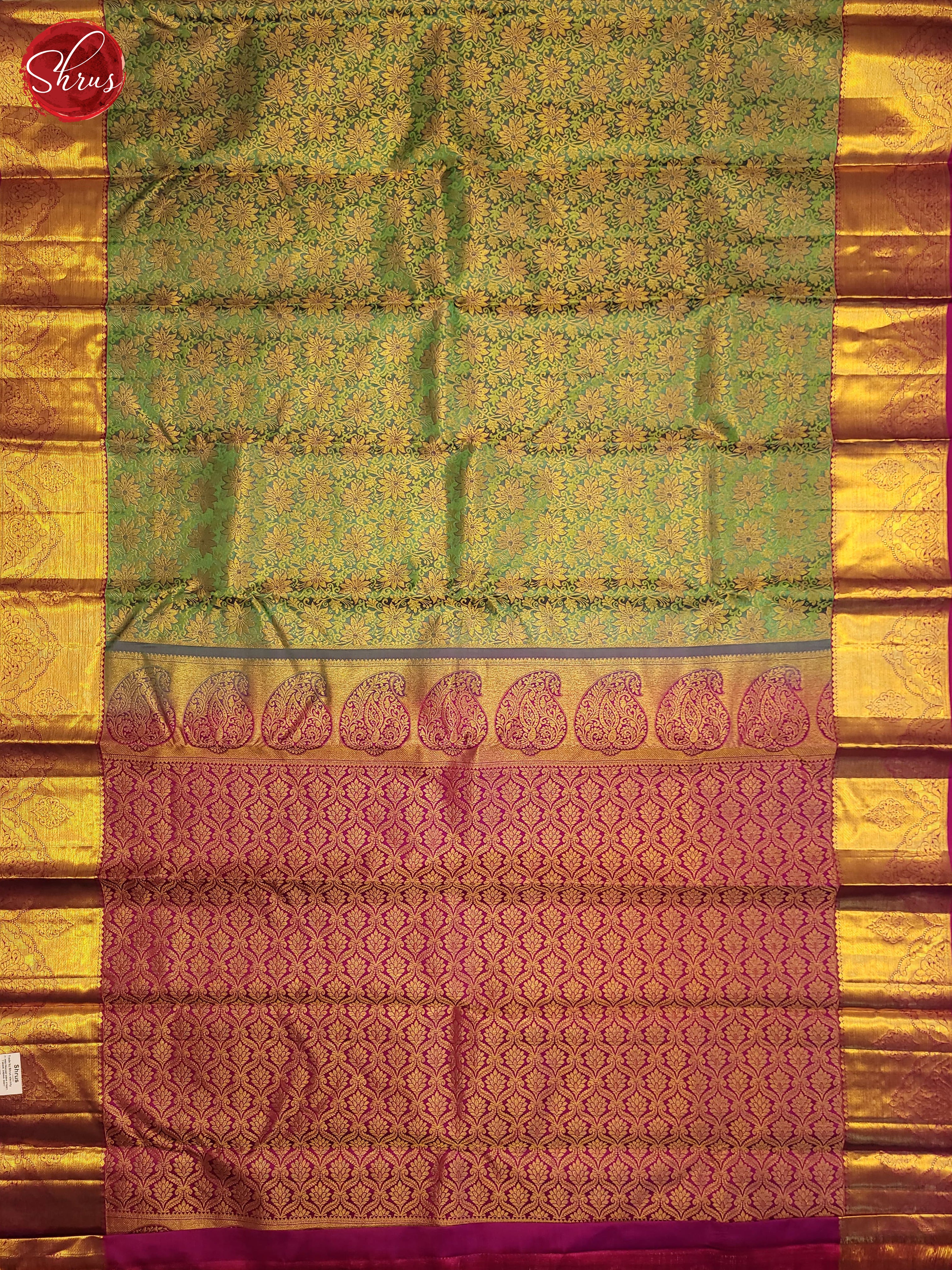 Green & Pink - Kanchipuram silk Saree - Shop on ShrusEternity.com