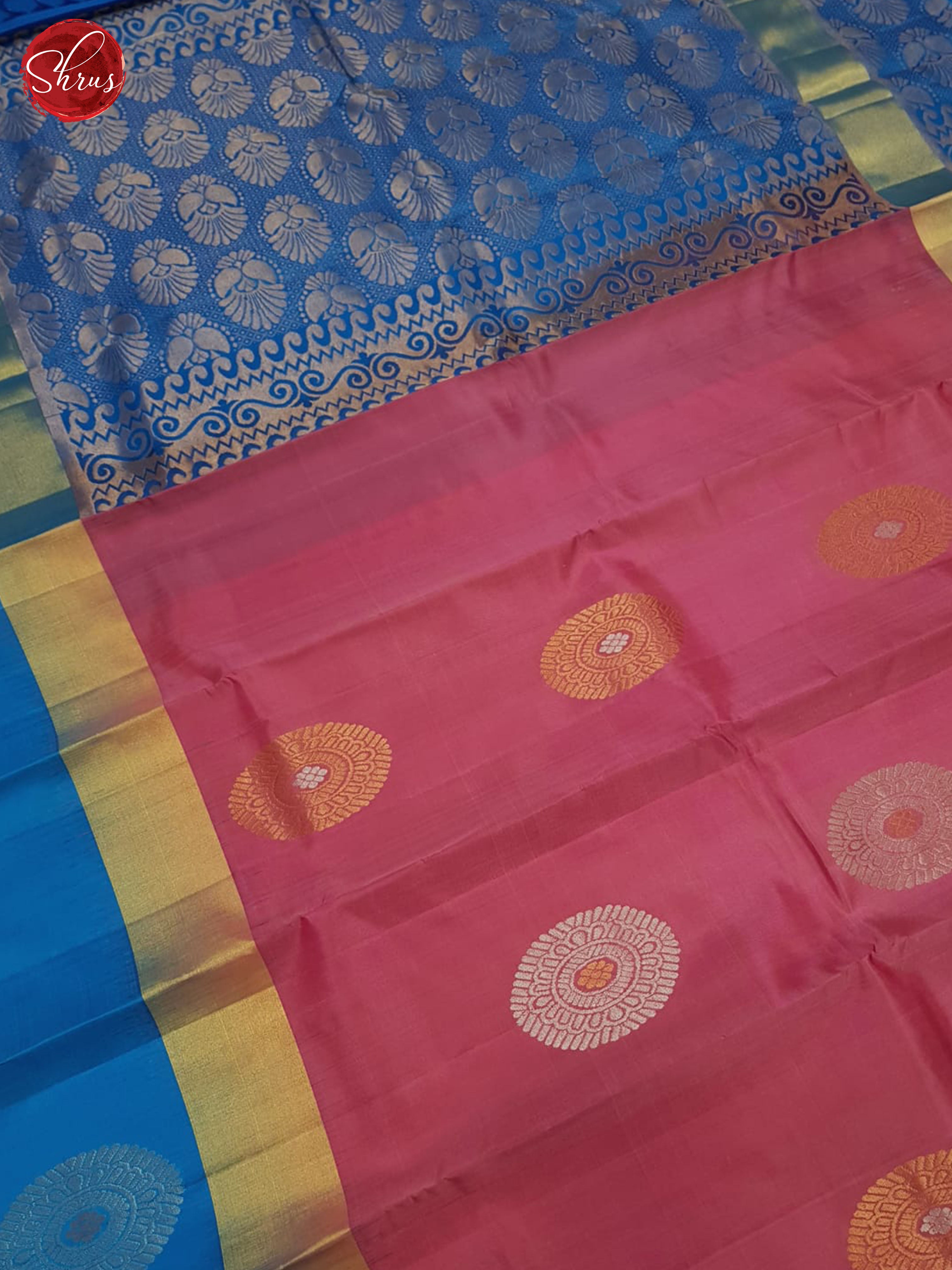 Pink & Blue - Soft silk Saree - Shop on ShrusEternity.com