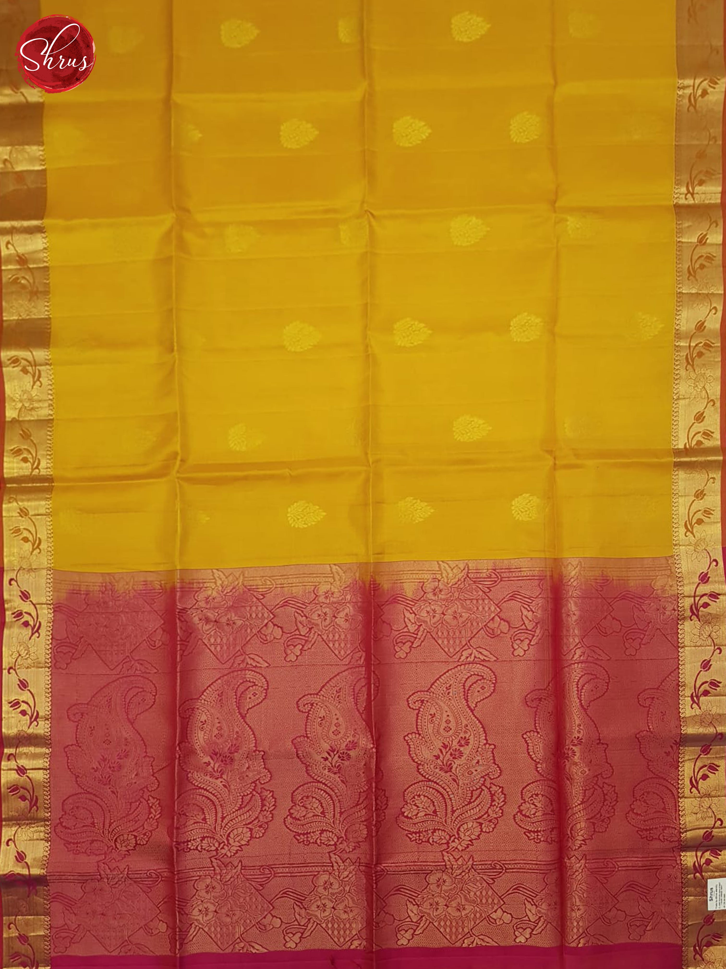 Mustard And Pink-Soft silk saree - Shop on ShrusEternity.com