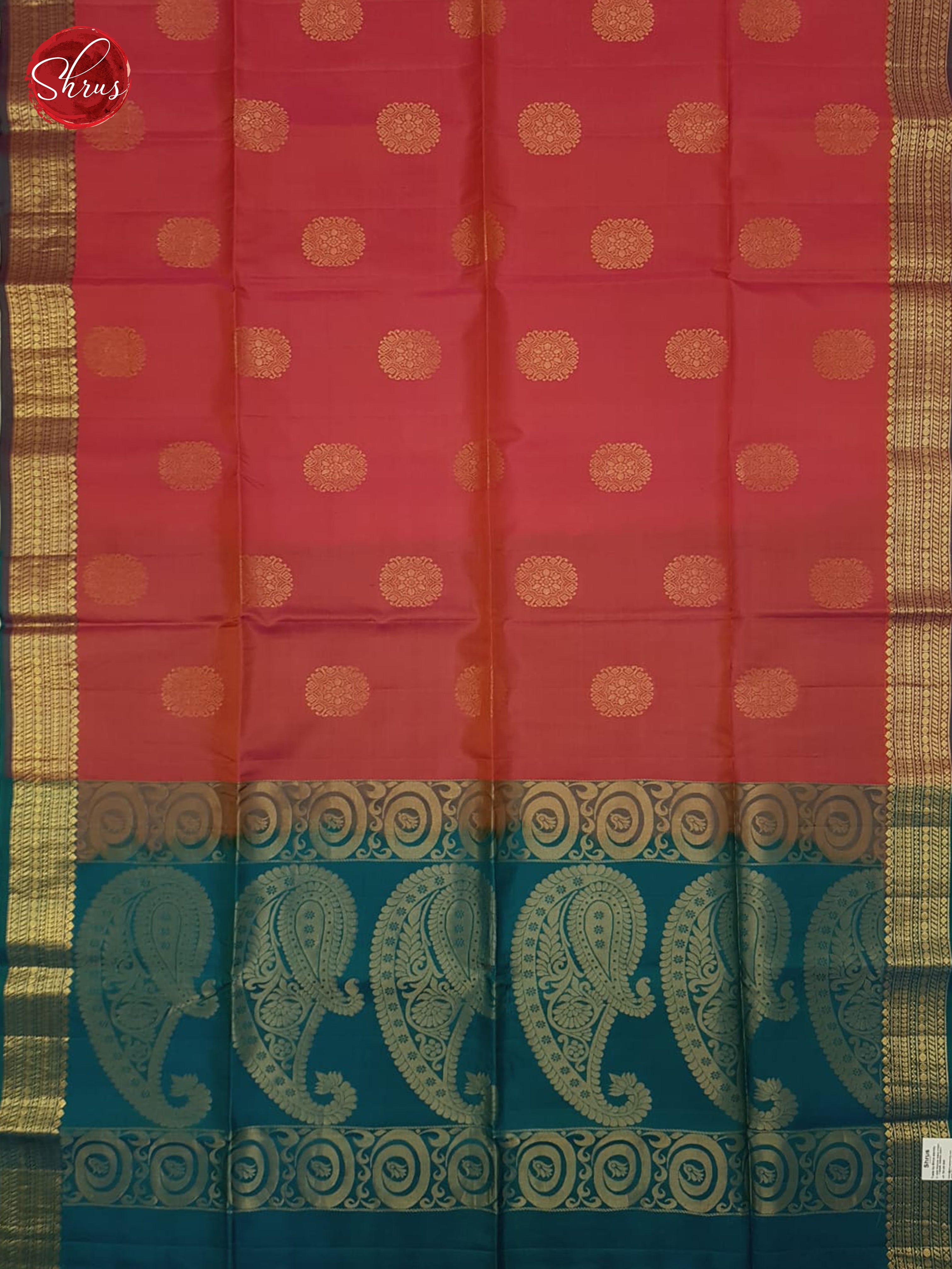 Pink And Peacock Blue-soft Silk saree - Shop on ShrusEternity.com