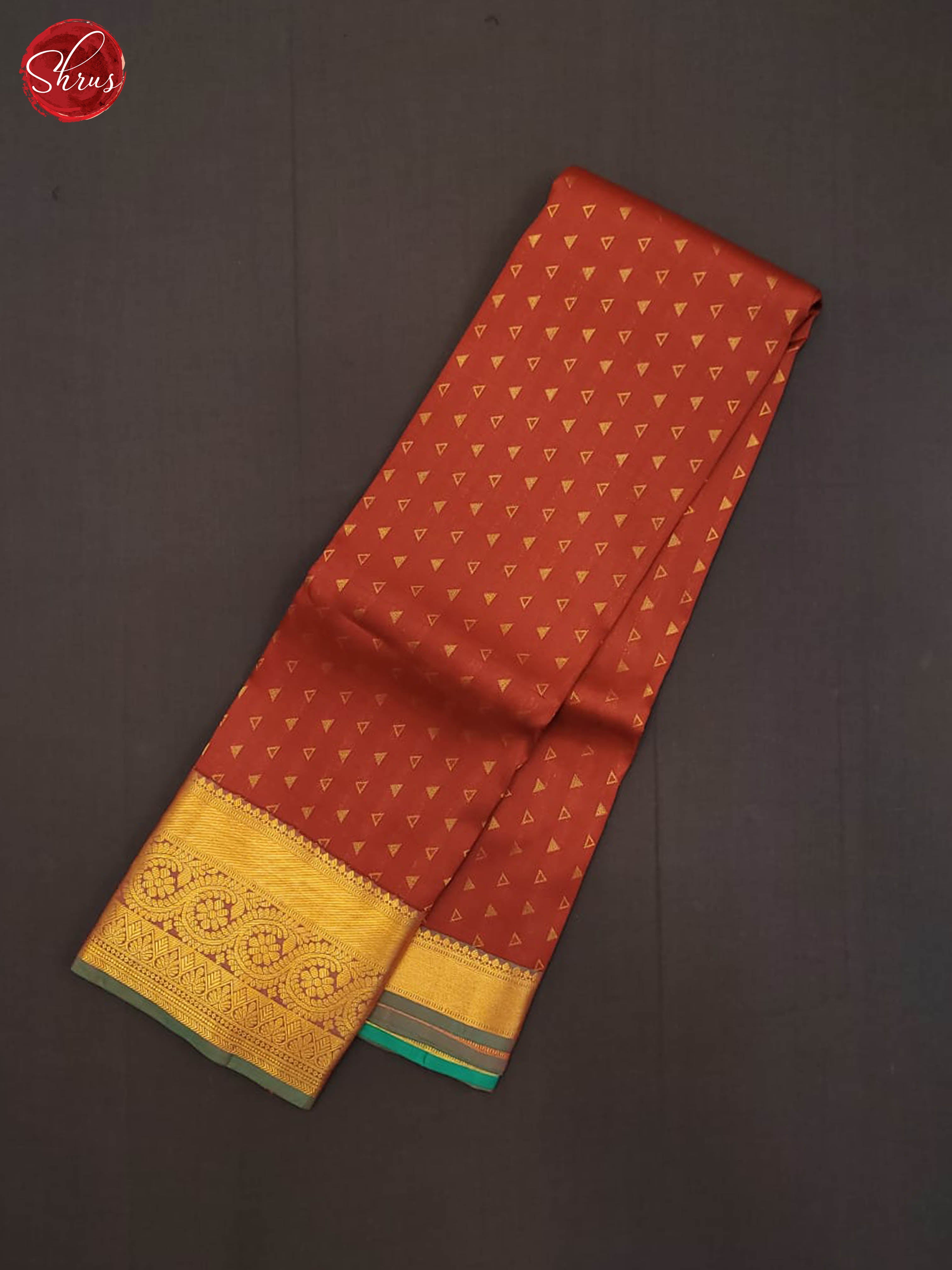 Brown and Teal Blue - Kanchipuram  Half-pure Silk saree - Shop on ShrusEternity.com