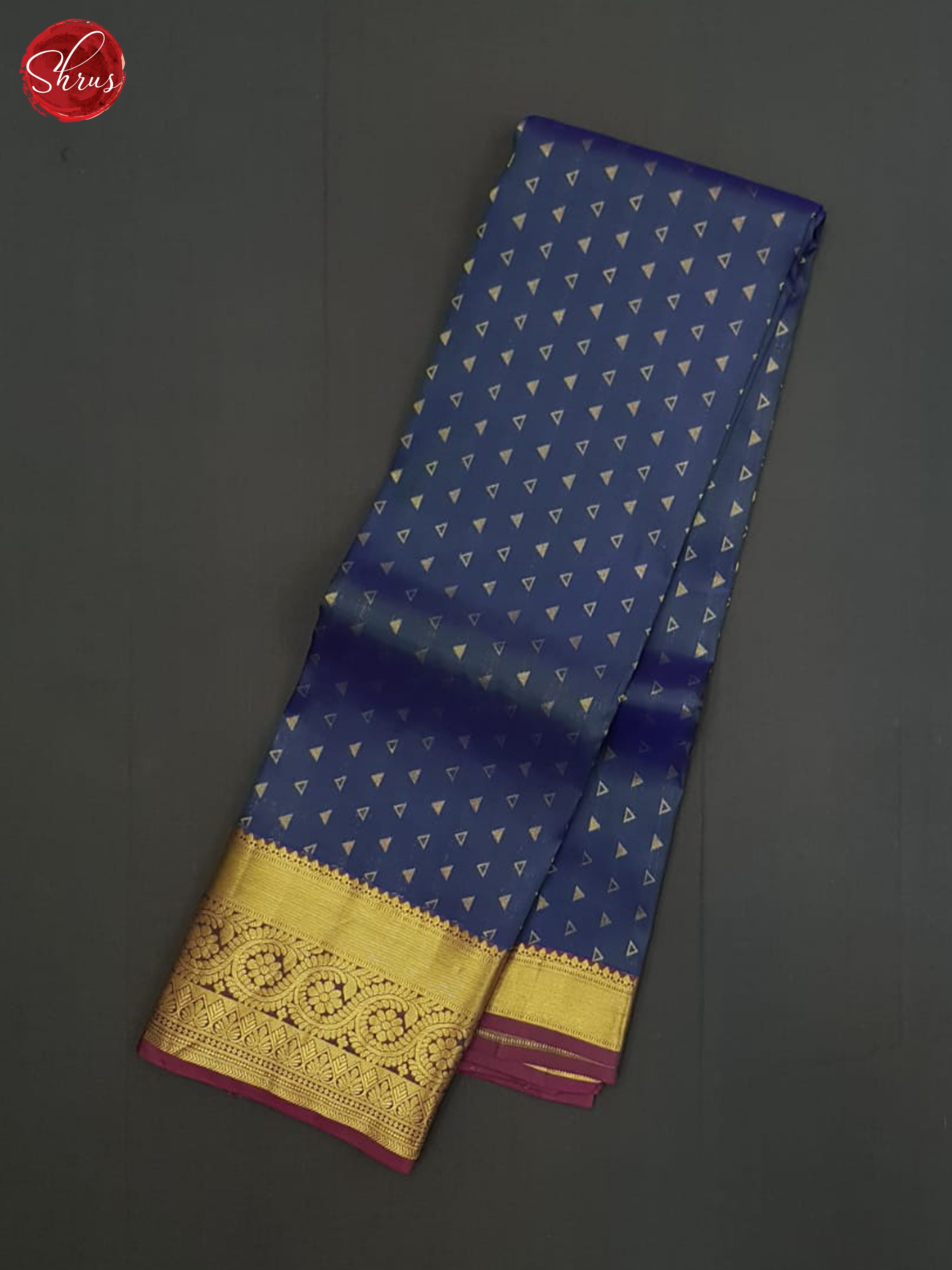 Blue And Pink- Kanchipuram Half-pure Silk Saree - Shop on ShrusEternity.com