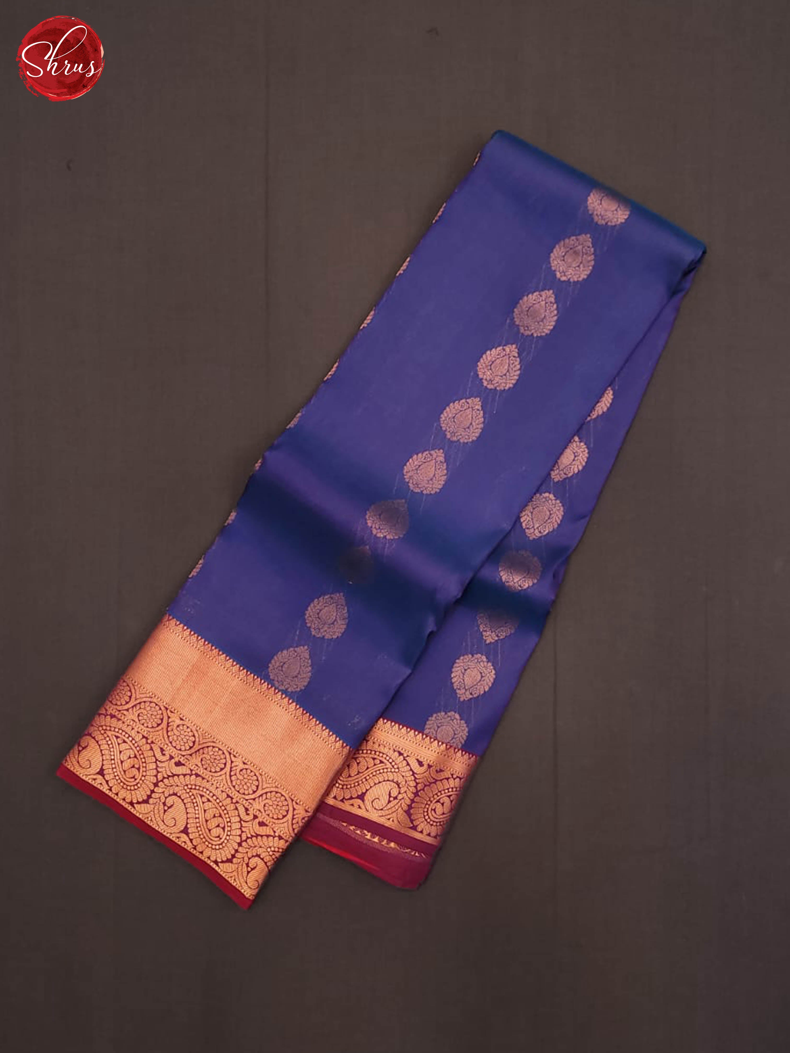 blue and pink- Kanchipuram half-pure silk saree - Shop on ShrusEternity.com