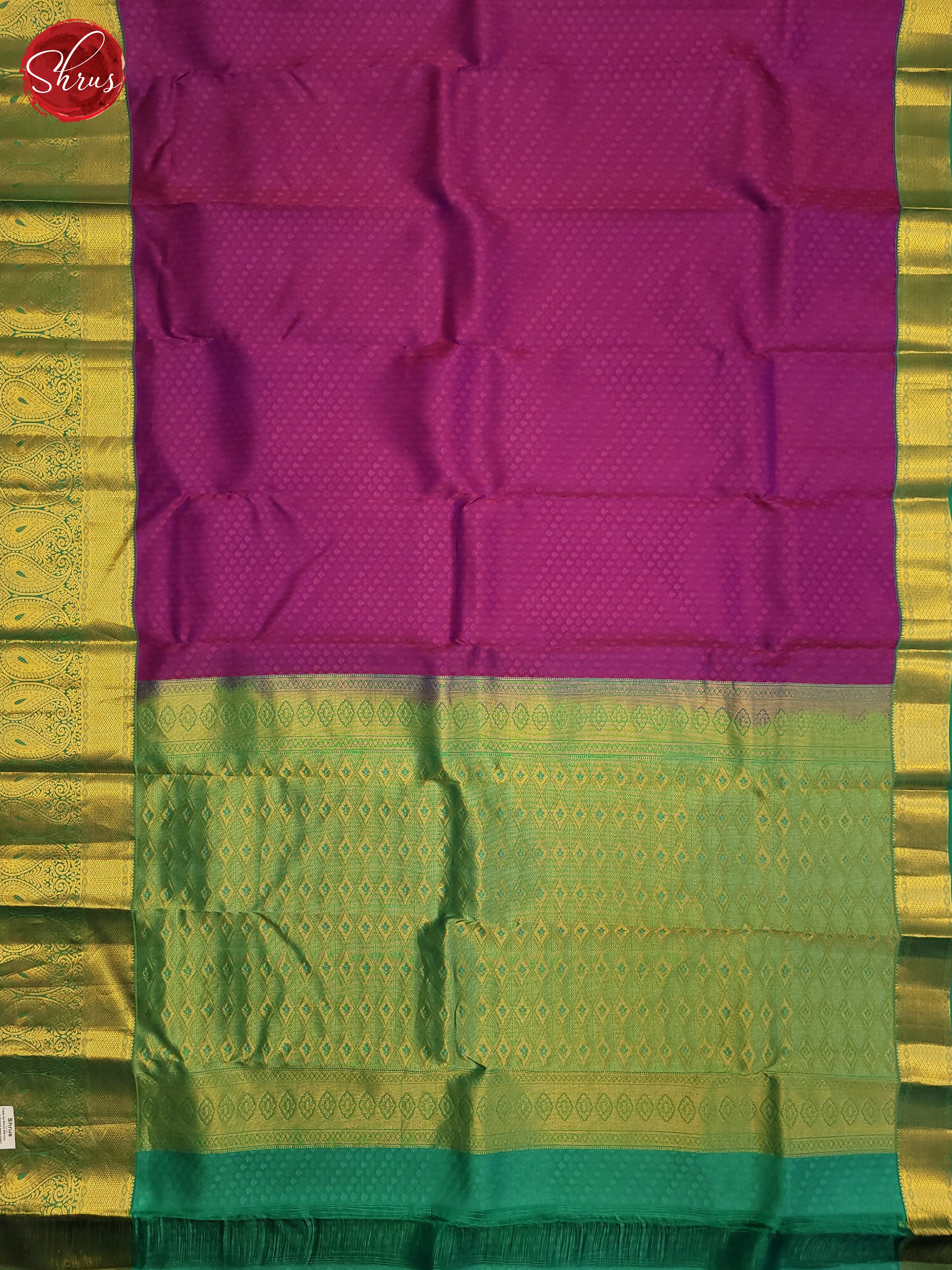 Pink & Green- Kanchipuram halfpure Saree - Shop on ShrusEternity.com