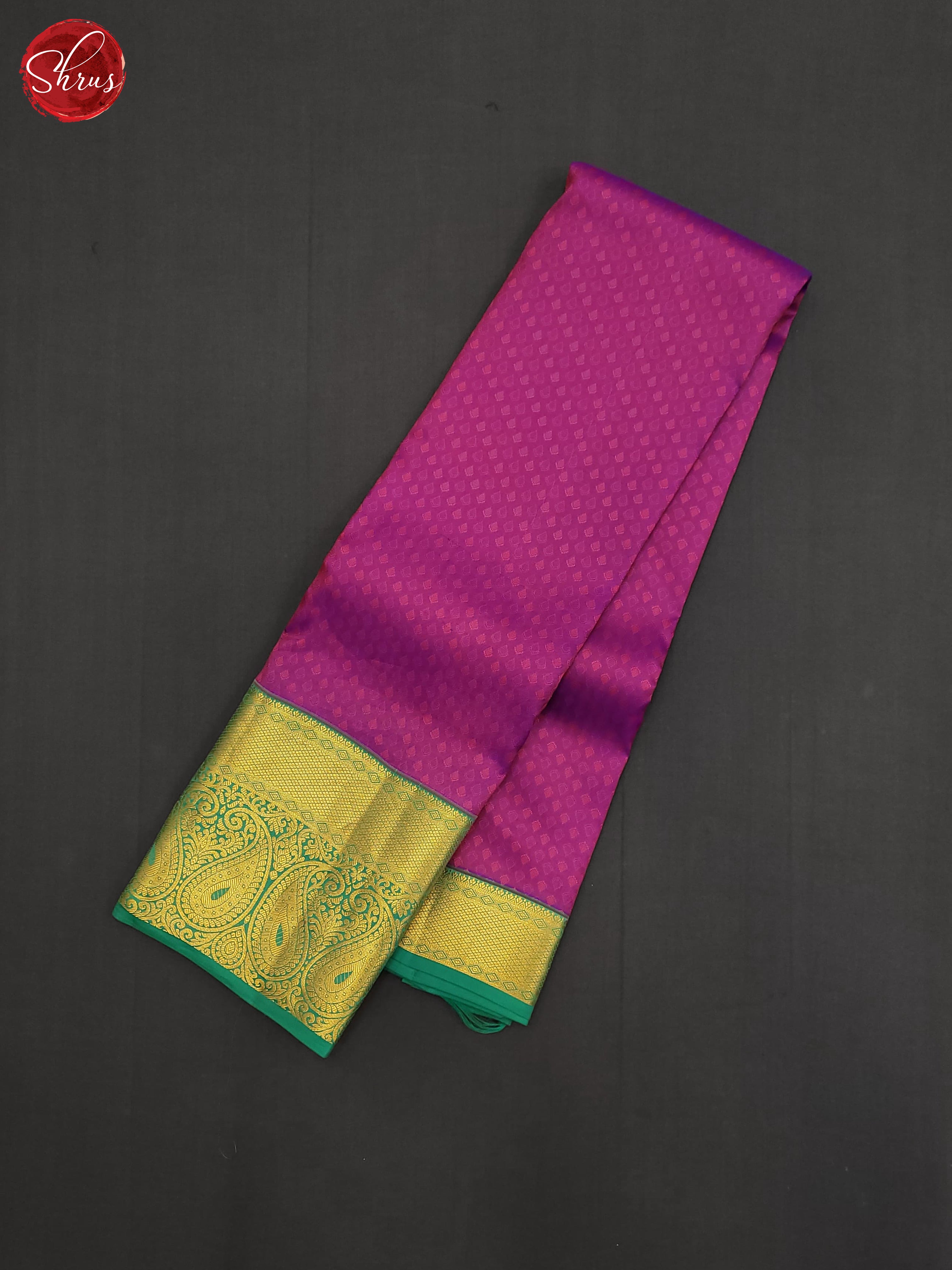 Pink & Green- Kanchipuram halfpure Saree - Shop on ShrusEternity.com