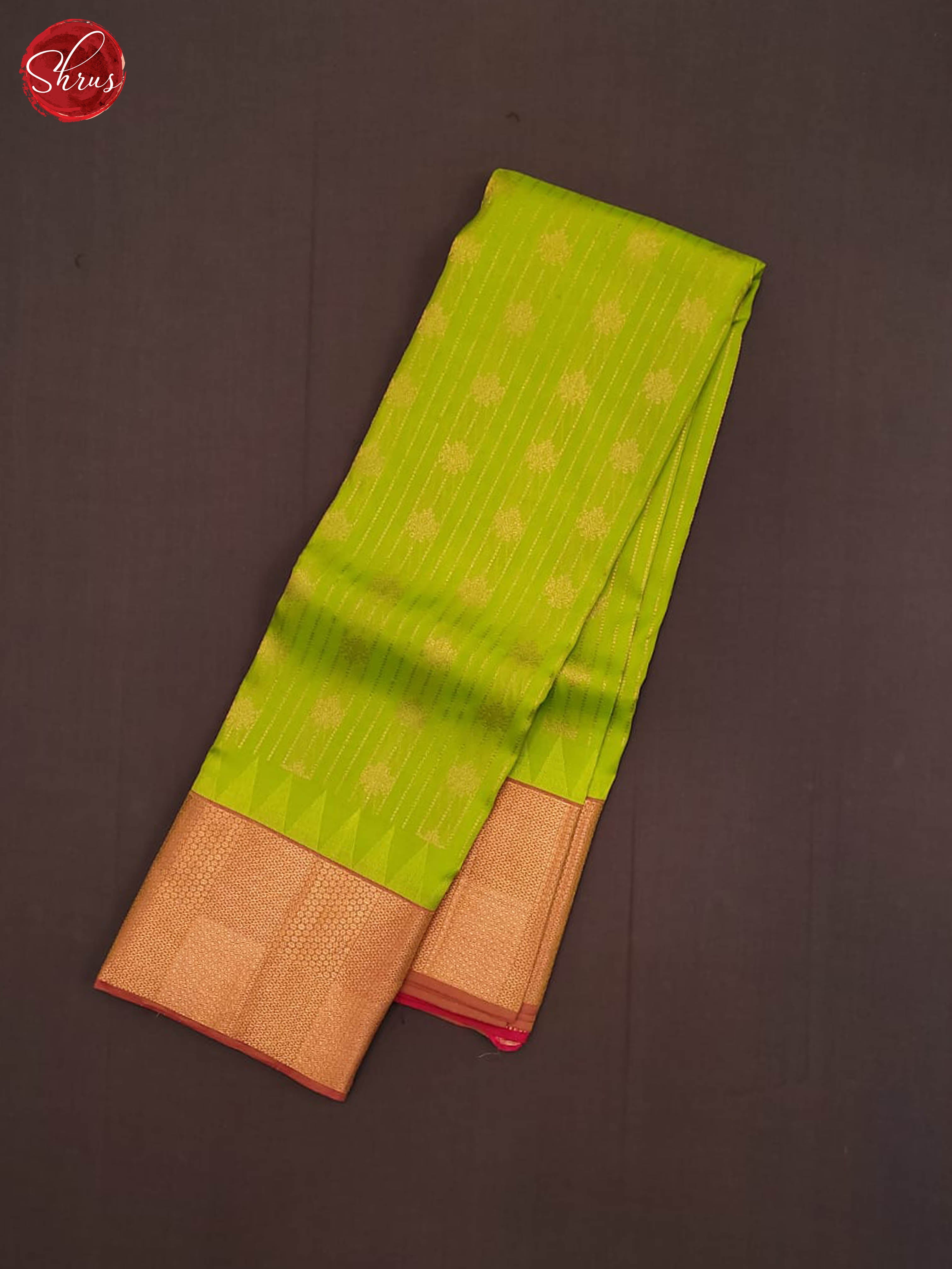 Green and pink- Kanchipuram half-pure Silk saree - Shop on ShrusEternity.com