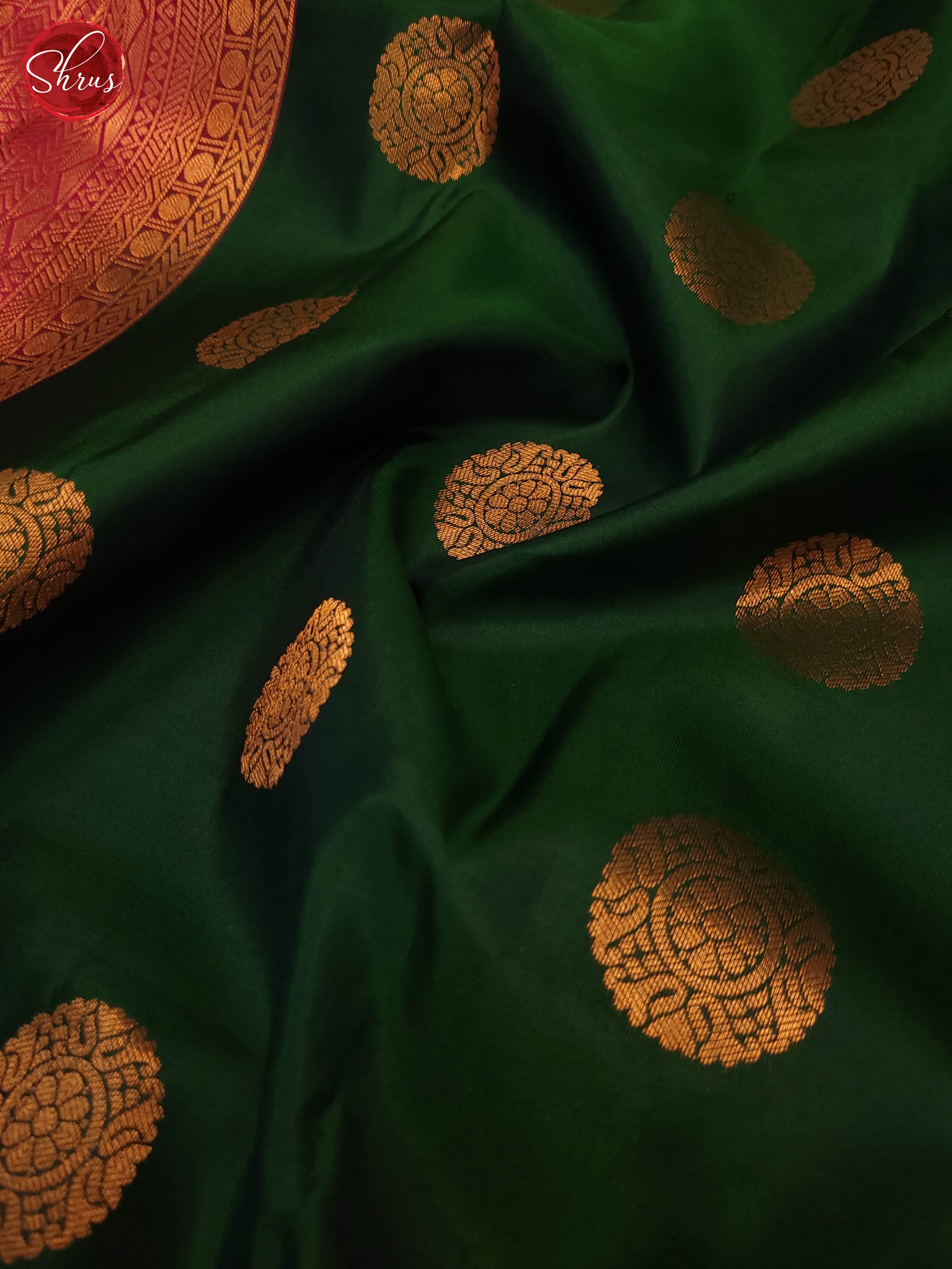 Green and pink-Kanchipuram silk saree - Shop on ShrusEternity.com