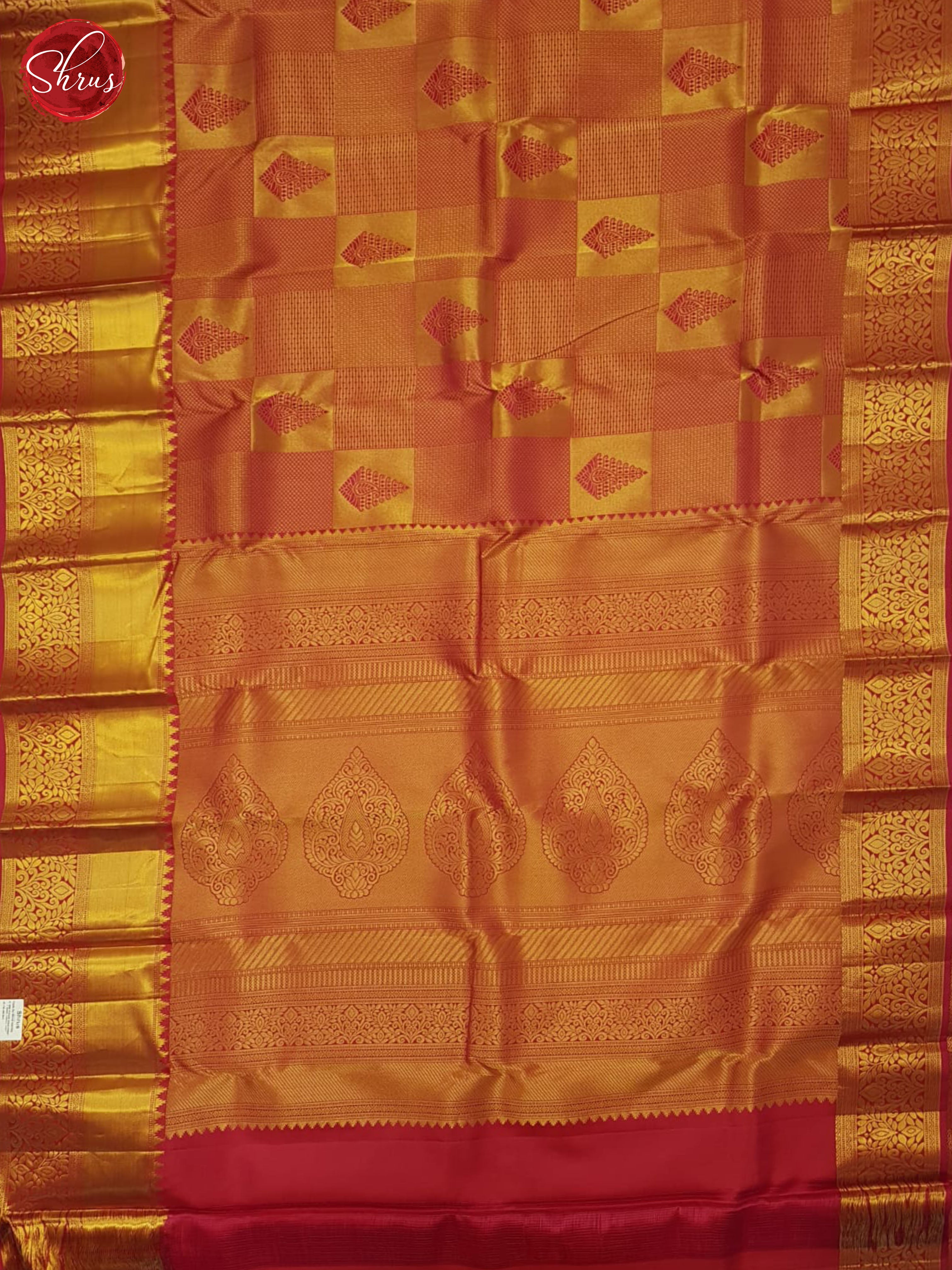 Reddish Pink(single tone)-Kanchipuram silk saree - Shop on ShrusEternity.com