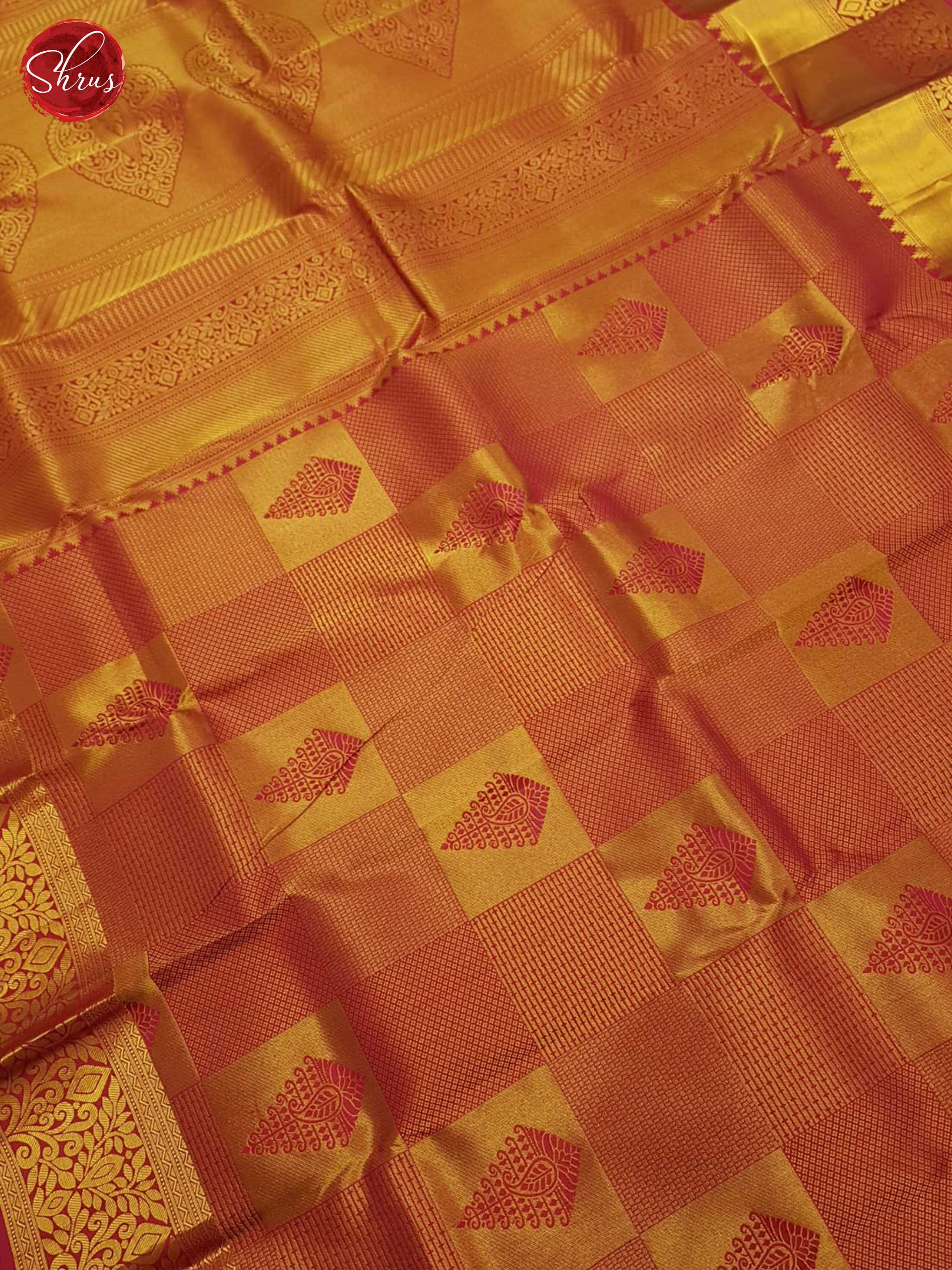 Reddish Pink(single tone)-Kanchipuram silk saree - Shop on ShrusEternity.com