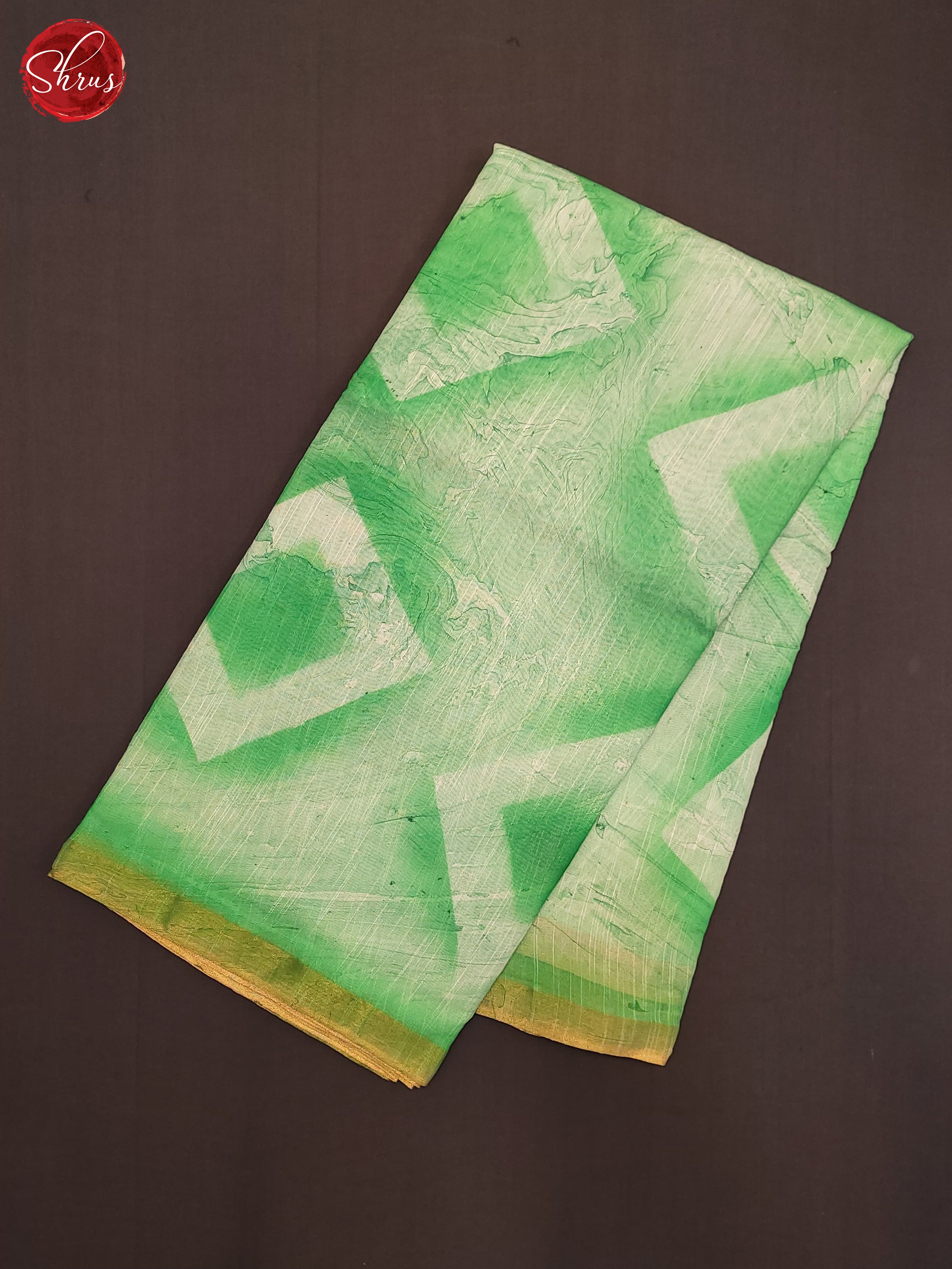 Green & Cream - Linen Cotton Saree - Shop on ShrusEternity.com