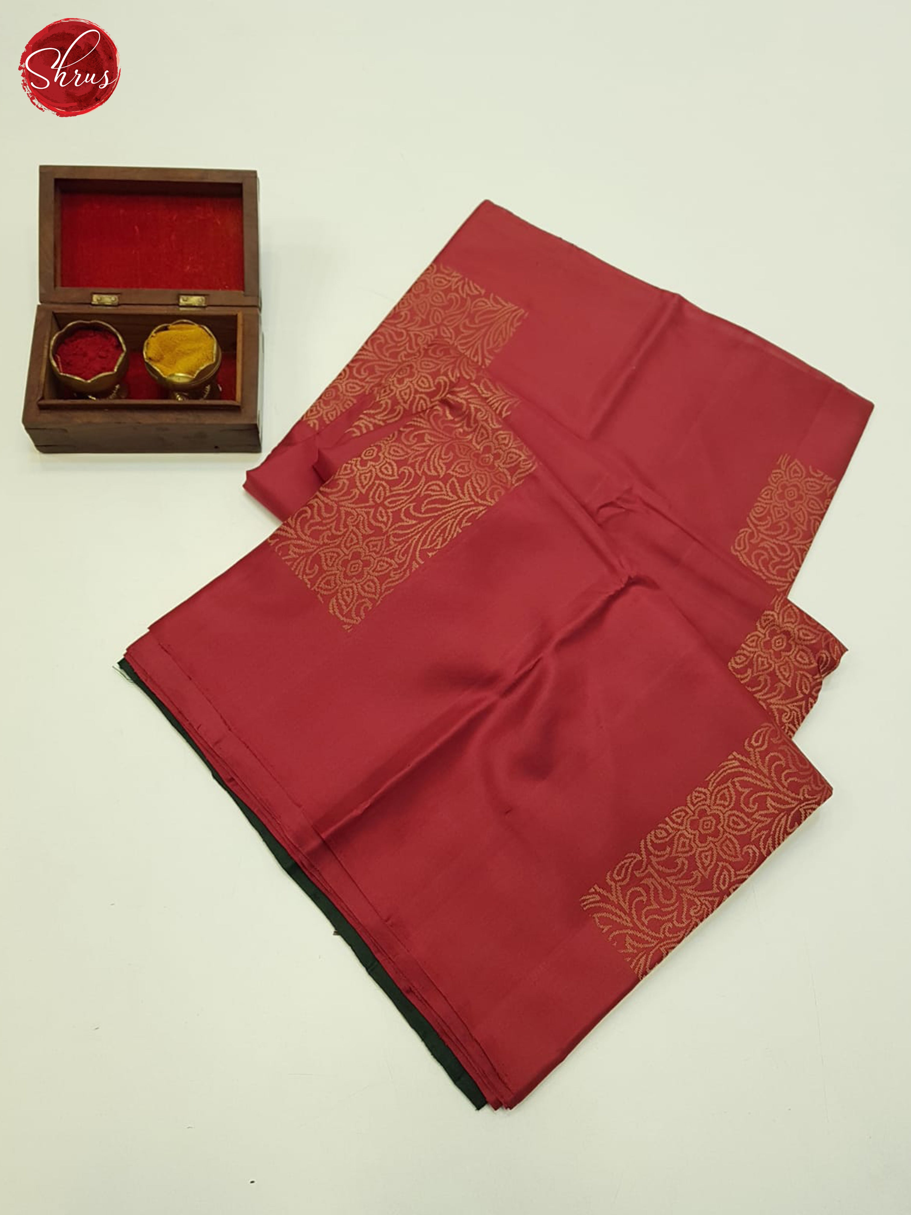 Red & Green- Soft Silk Saree - Shop on ShrusEternity.com