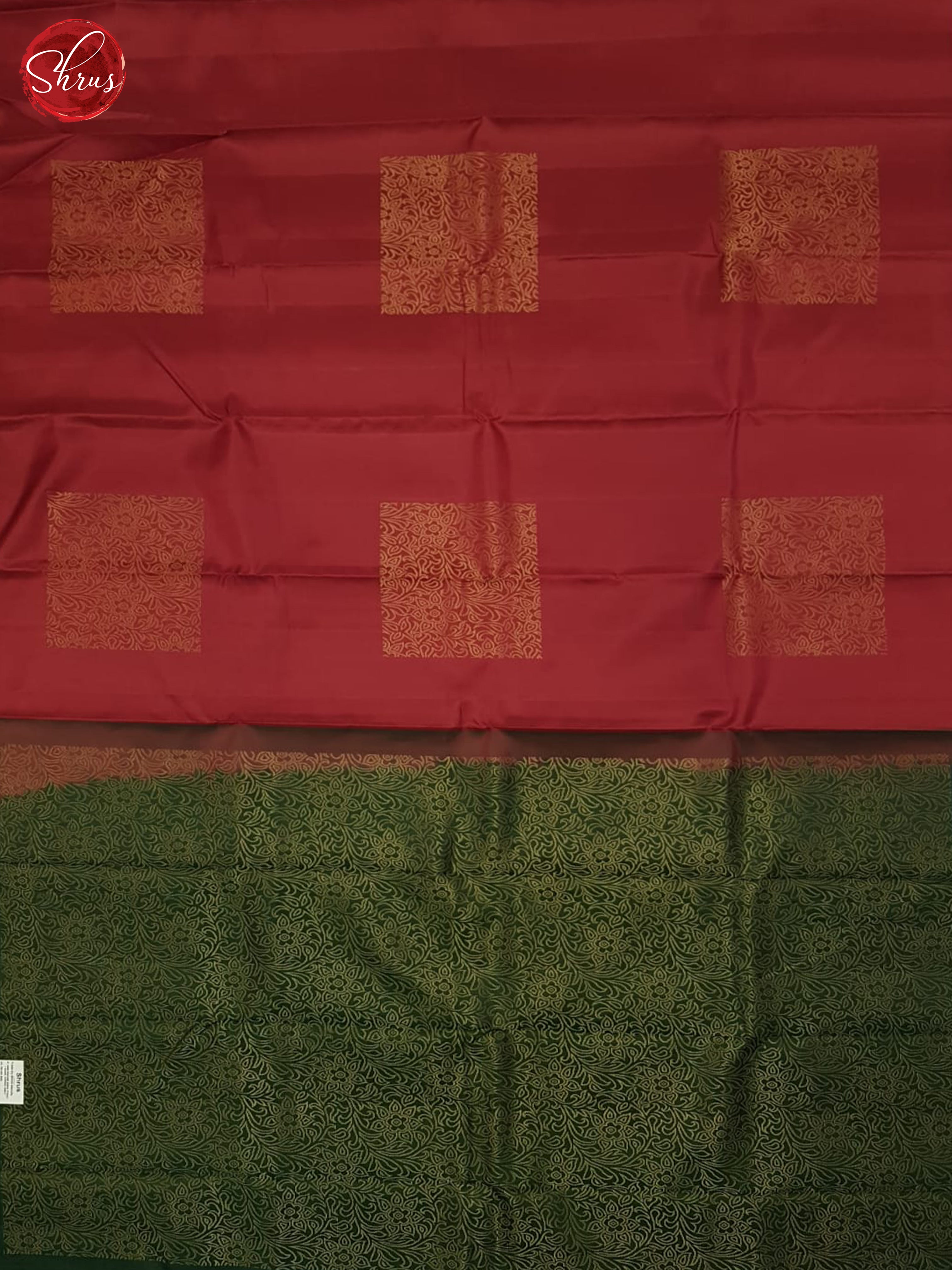 Red & Green- Soft Silk Saree - Shop on ShrusEternity.com