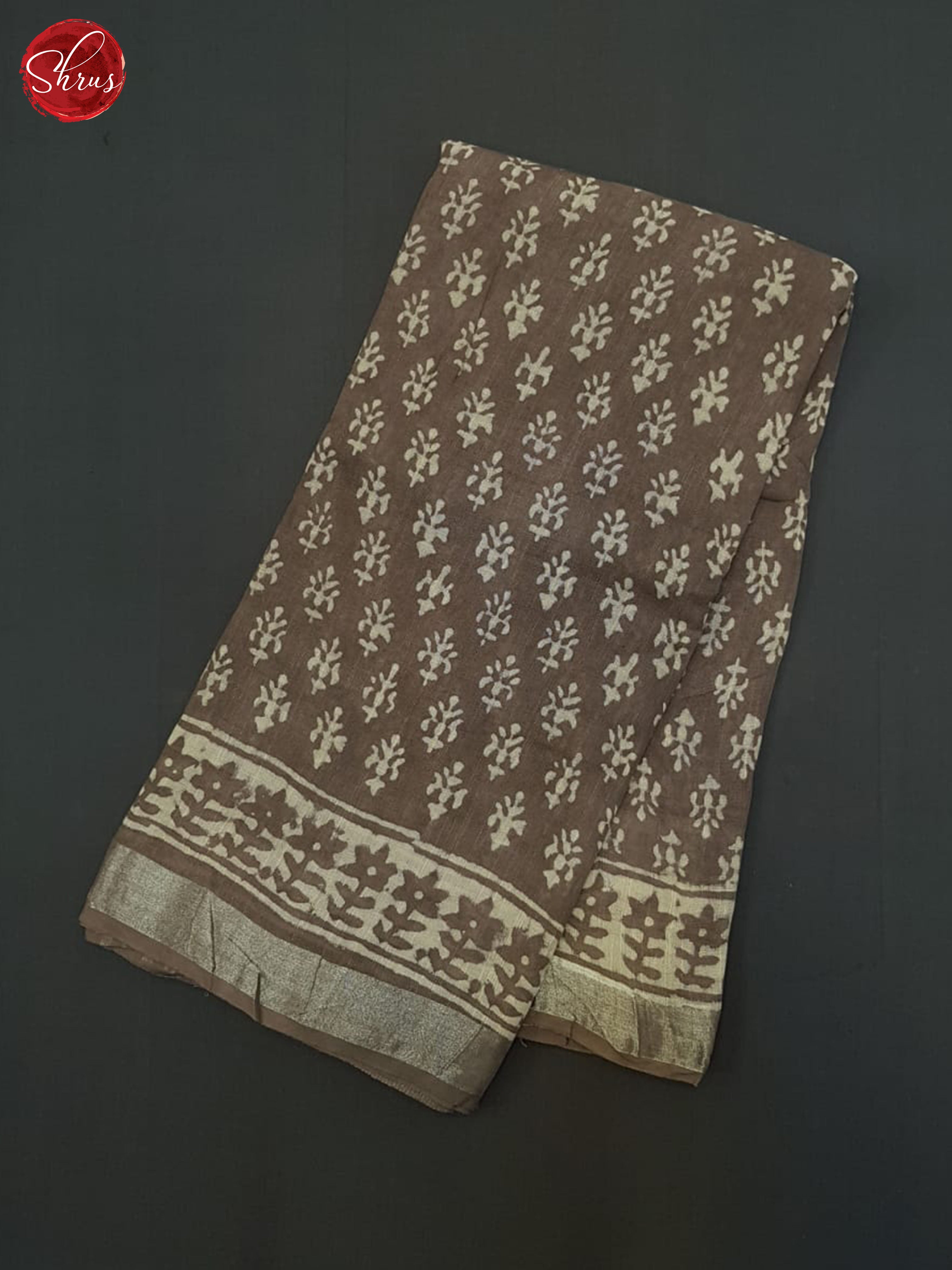 Brown(Single Tone) - Linen Cotton Saree - Shop on ShrusEternity.com