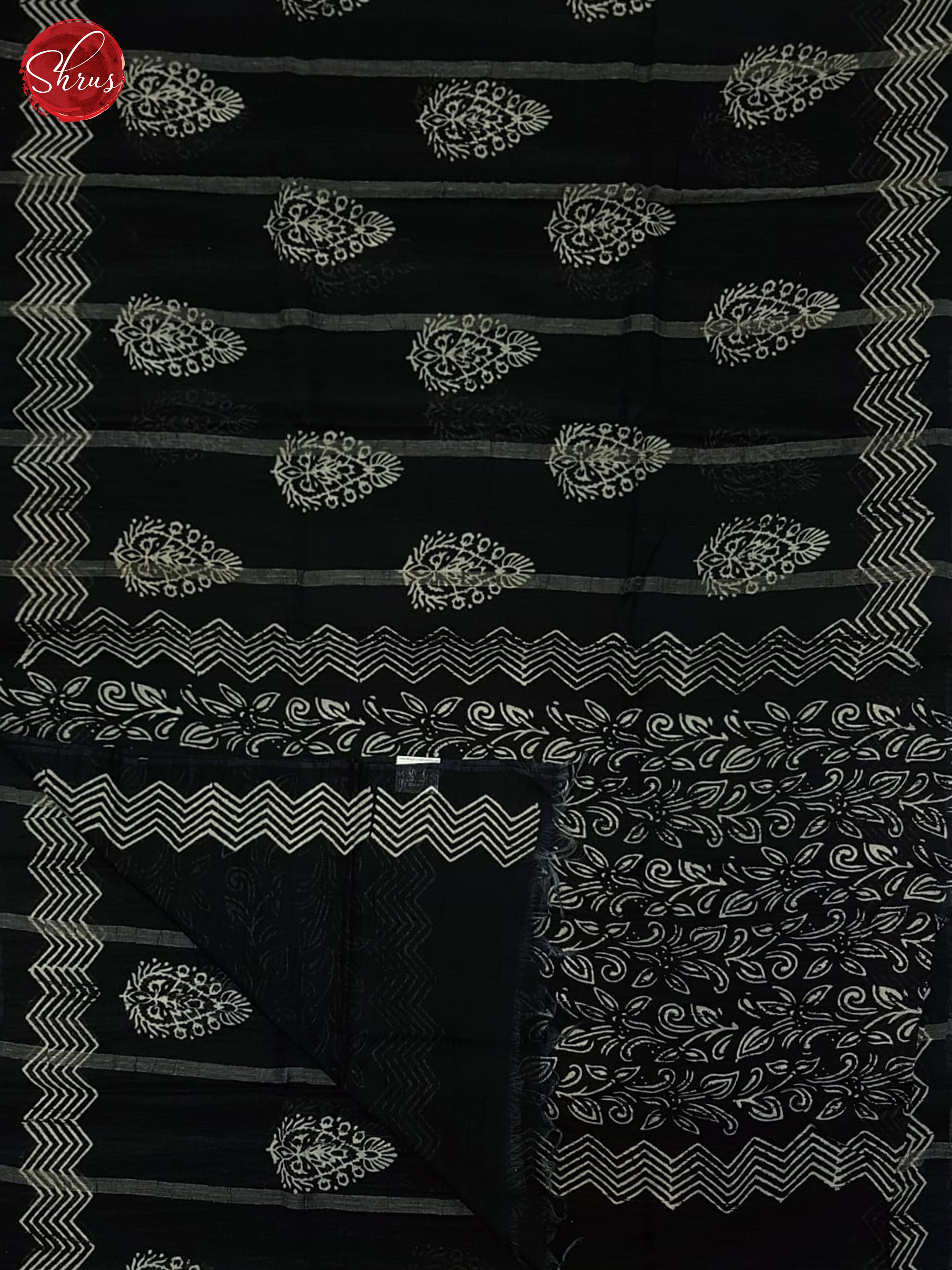 Black(Single Tone) - Jaipur cotton Saree - Shop on ShrusEternity.com