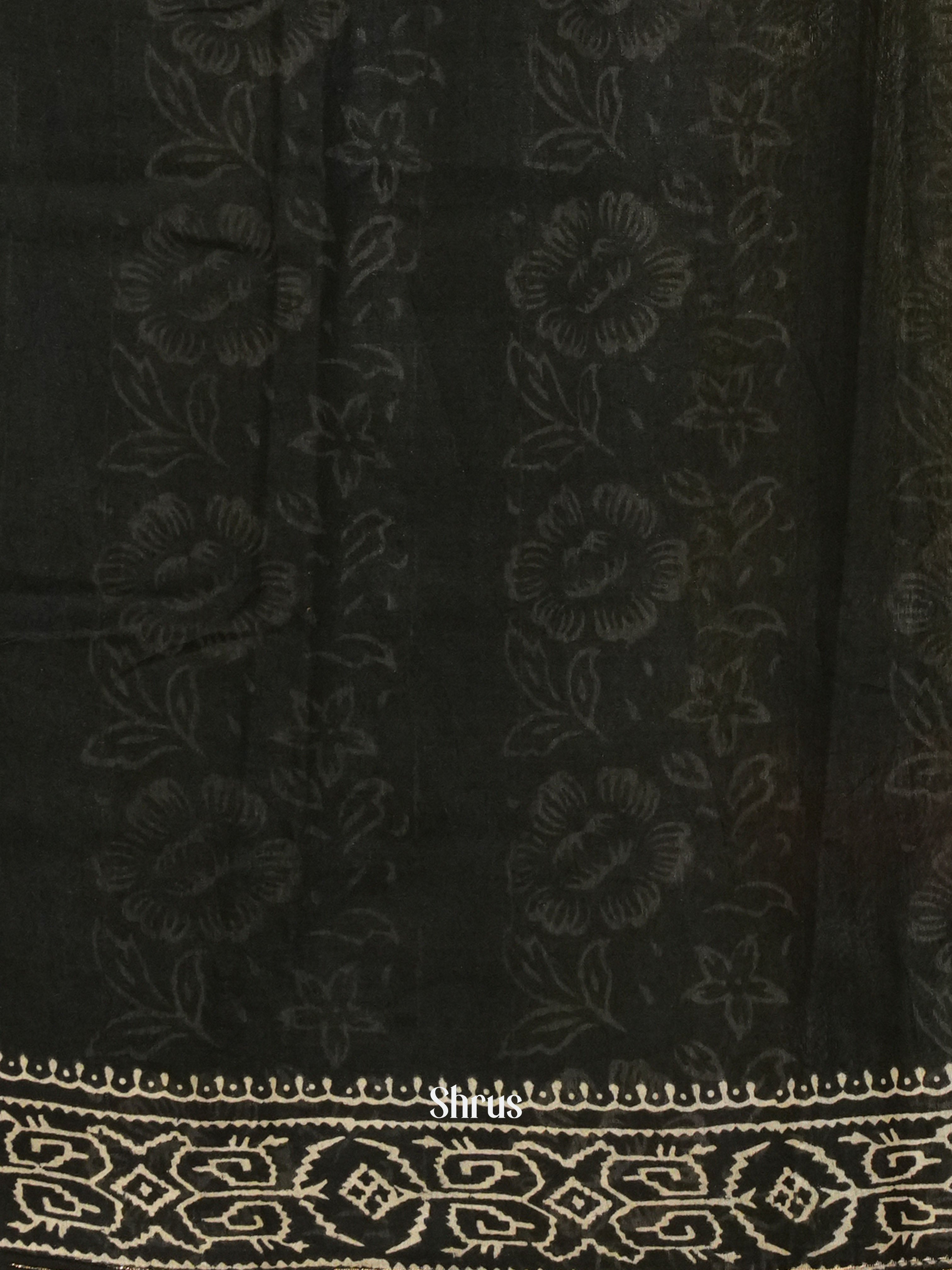 Black -Jaipur cotton Saree